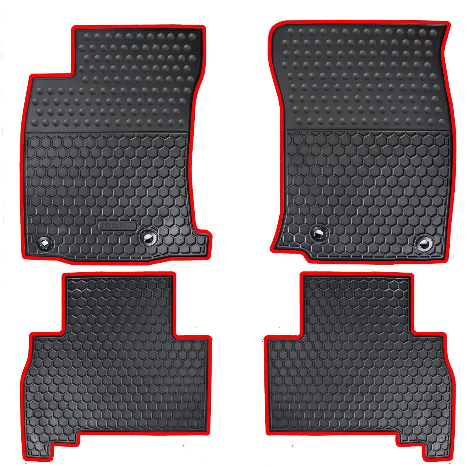 Matericuo Car Floor Mats Custom Fit For 2013-2024 Toyota 4Runner / 2014-2023 Lexus Gx460 Black Red Rubber Auto Liner Mats All We