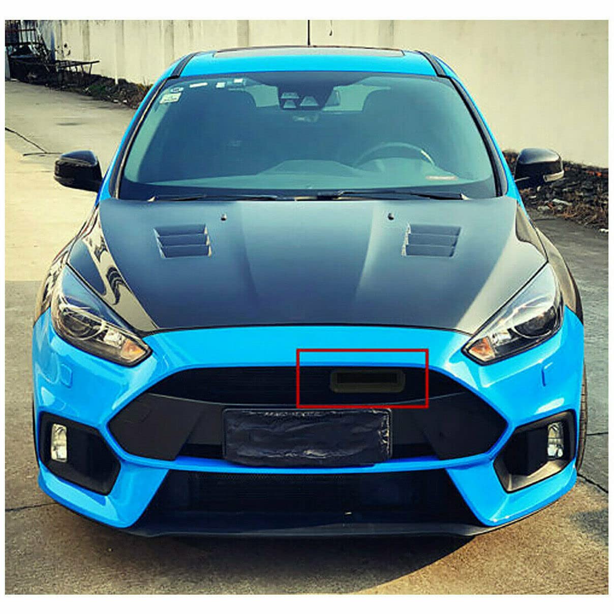 YUNHECAM Car Air Intake Snorkel for Ford Focus 2012-2018, ABS, Model QC10291, Dynamic Inlet Duct Hood Scoop, Hatchback & Sedan