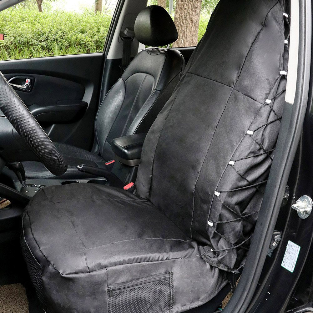 TIROL Front Car Seat Covers Waterproof Bucket Seat Cover Universal Heavy Duty High Back Seat Covers for Semi Truck, Cars, Trucks