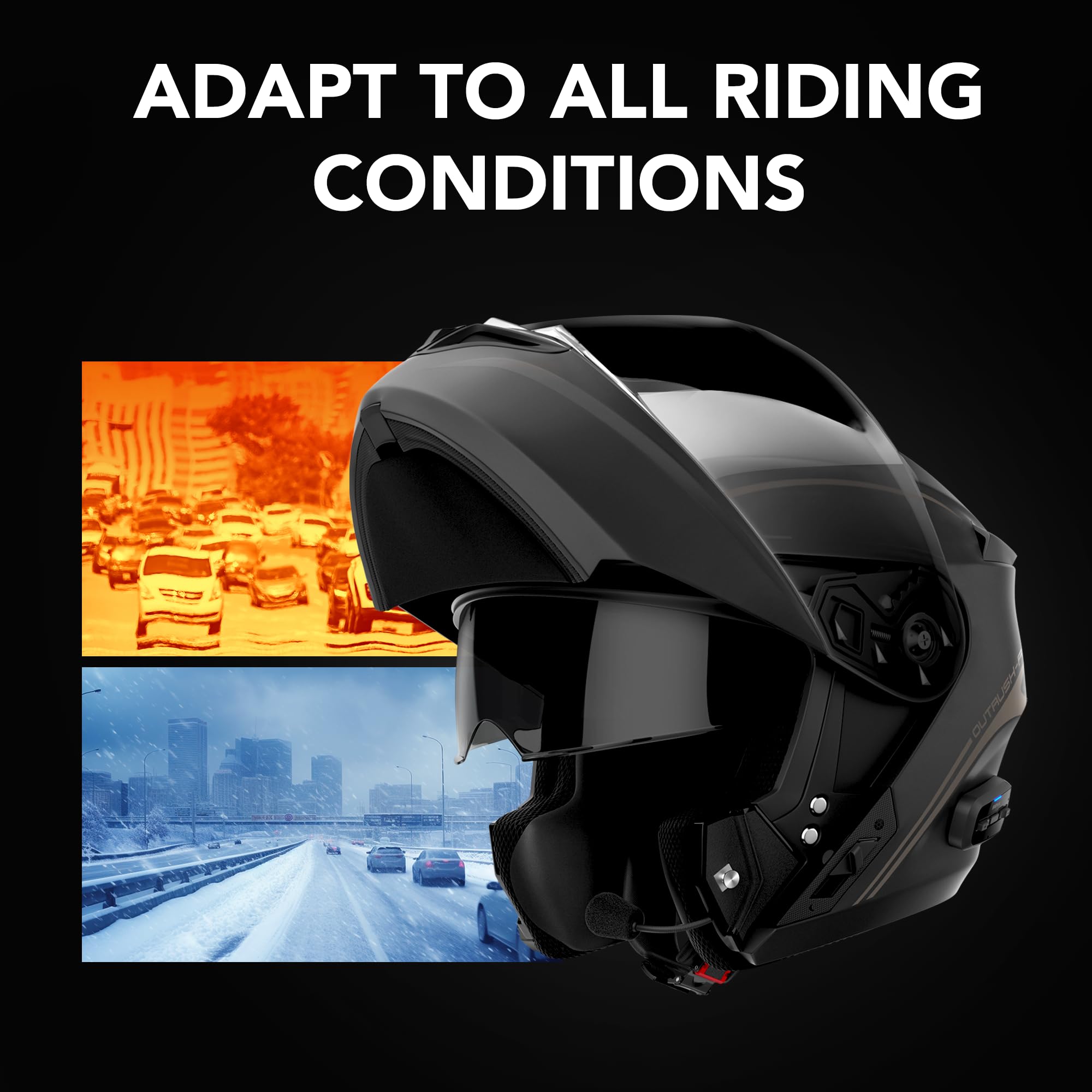 Sena Outrush R Bluetooth Modular Motorcycle Helmet With Intercom System (Gloss White, Xxl)