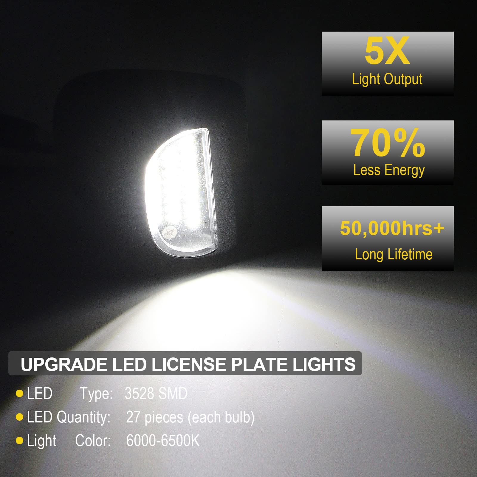 R&F Auto Led License Plate Light Replacement For Avalanche/Tahoe/Suburban/Yukon Xl/Silverado & Sierra 1500 2500 3500 Hd/Traverse