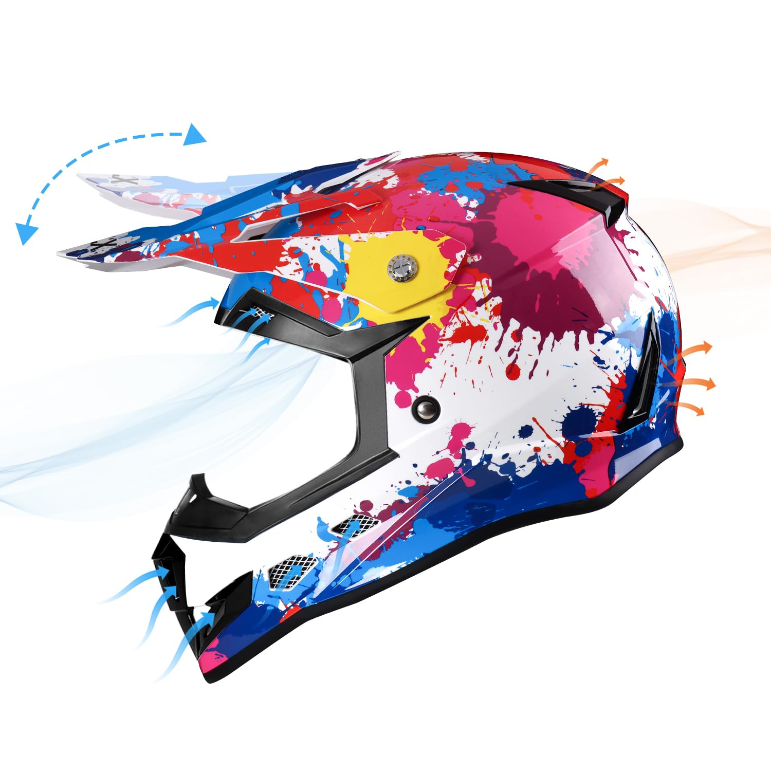 Glx Gx623 Youth Atv/Dirt Bike Helmet Combo - Graffiti, X-Large - Dot