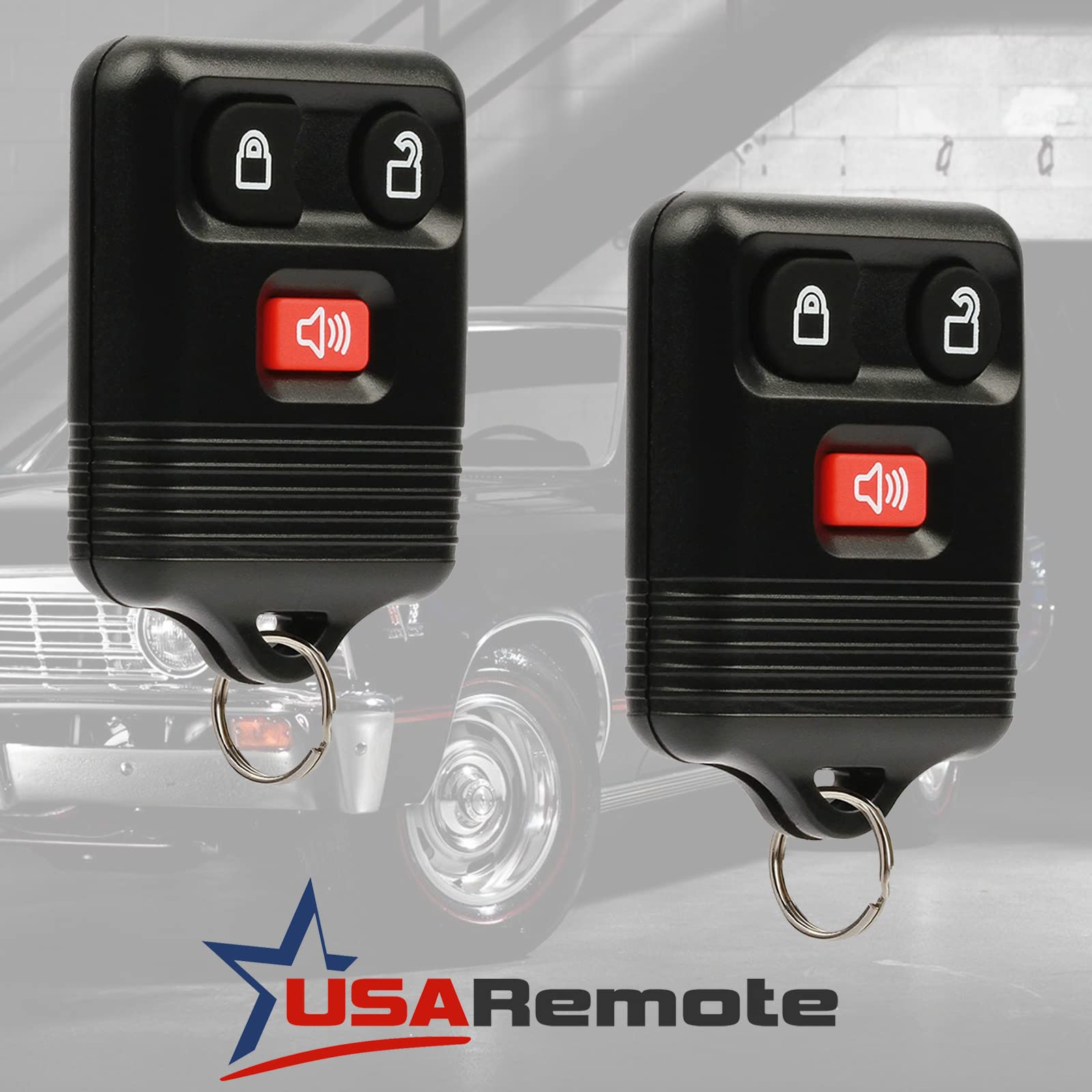 USARemote Key Fob Keyless Entry Remote for Ford/Lincoln/Mazda, Set of 2, 3-Button, Model f-345-3btn