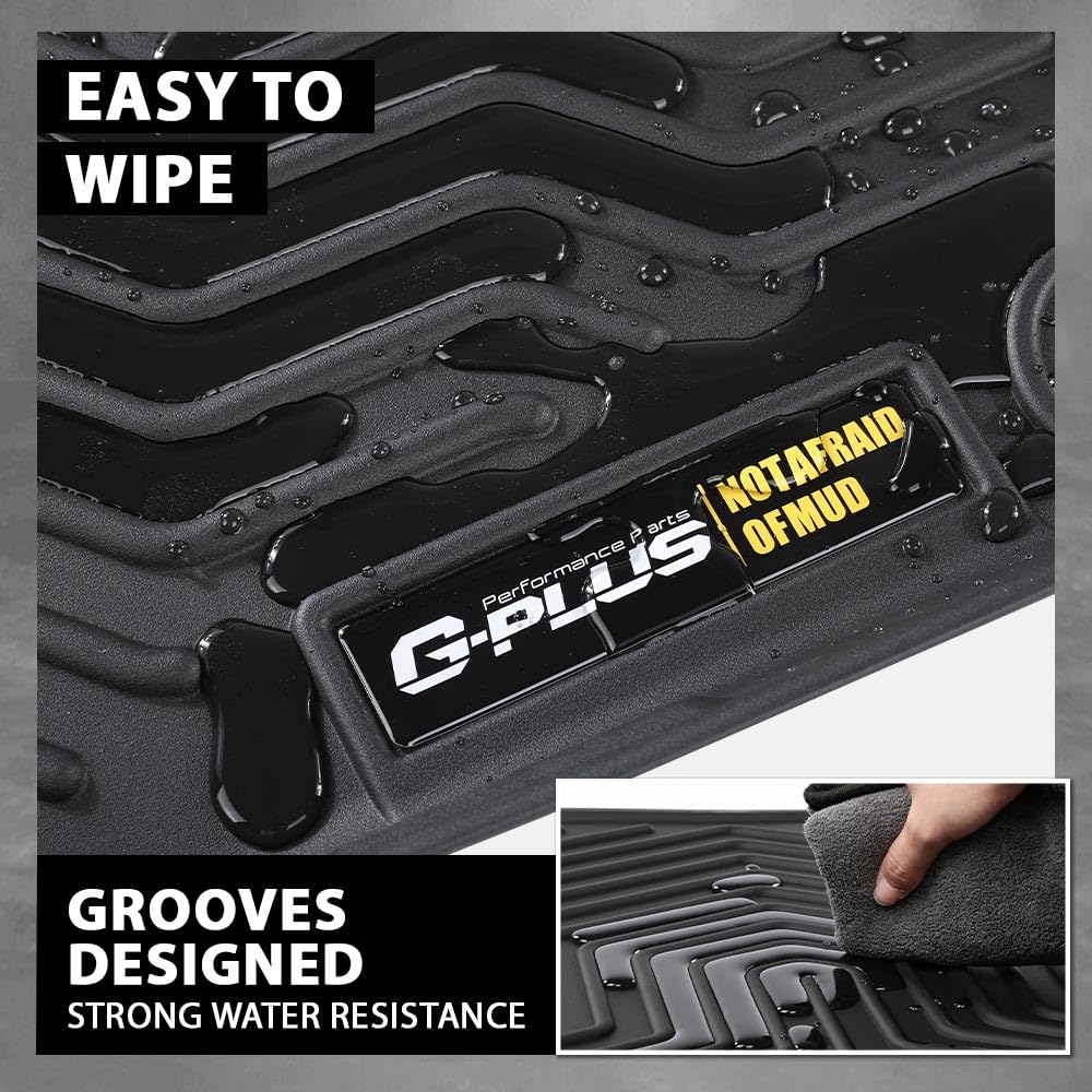 G-PLUS Floor Mats Compatible with 2021-2024 Nissan Rogue (No Sport Models) TPE All Weather Full Cover Protection 3 Piece,Black