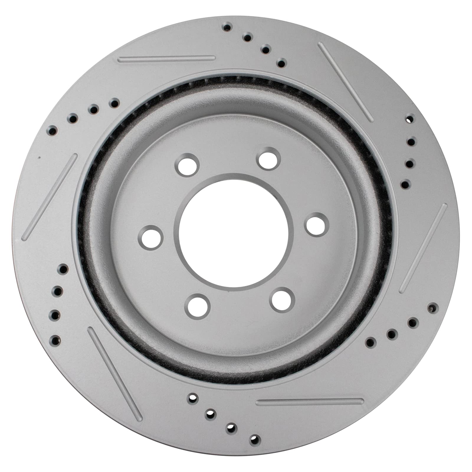 Trq Rear Performance Brake Rotors Set Premium G-Coated Cross Drilled & Slotted Compatible With 2018-2021 Ford Expedition 2018-20
