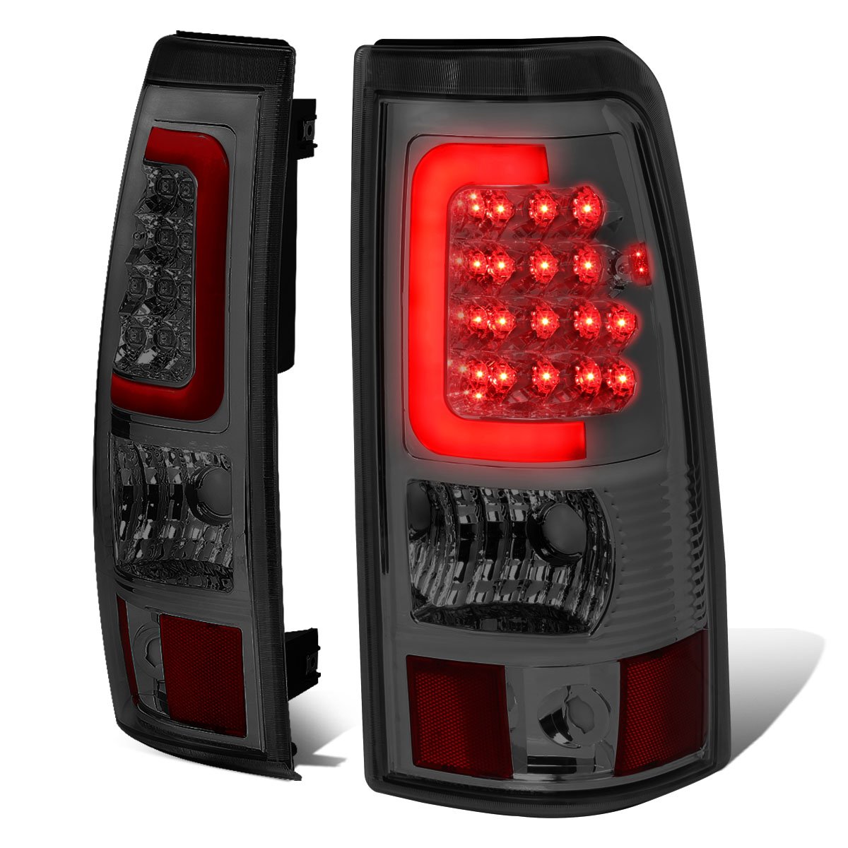 DNA MOTORING TL-CSIL03-LED-RD3D-CH-SM LED 3D Tail Light Assembly Driver & Passenger Side [Compatible with 03-06 Silverado / 07 S