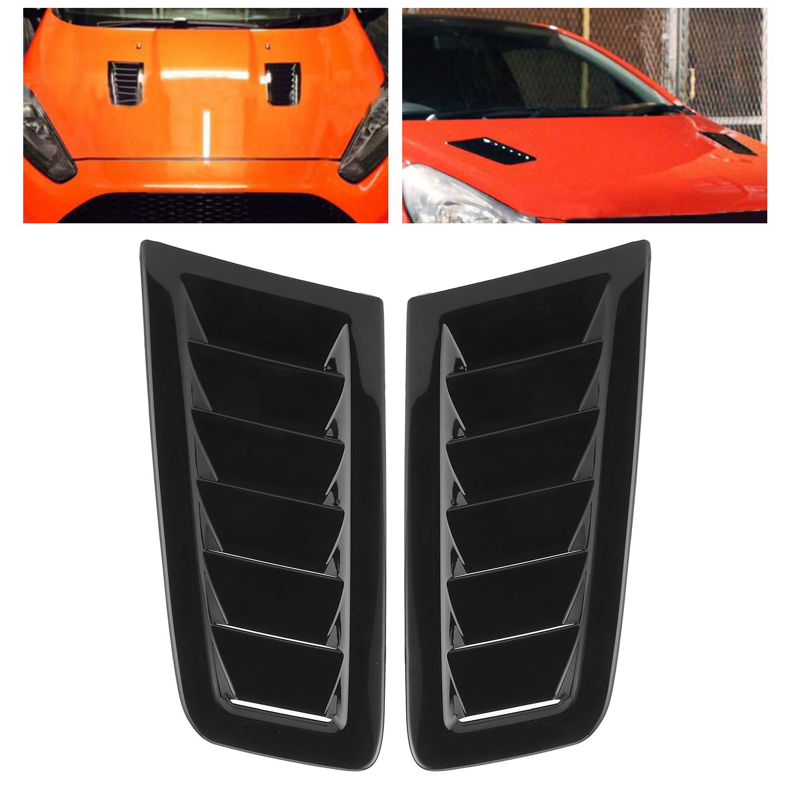 Hood Scoops for Cars, Carbon Fiber Car Hood Vent Scoop Kit Universal Bonnet Vents car Hood Cover with Double Sides Adhesive Tape