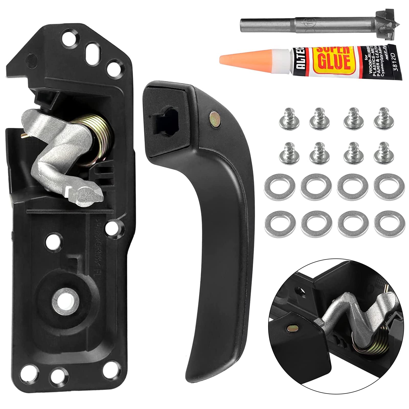 E-Vniko Interior Door Handle Kit Front Left Driver Side Compatible for 2007-14 Chevy Silverado Avalanche Suburban Tahoe GMC Sier