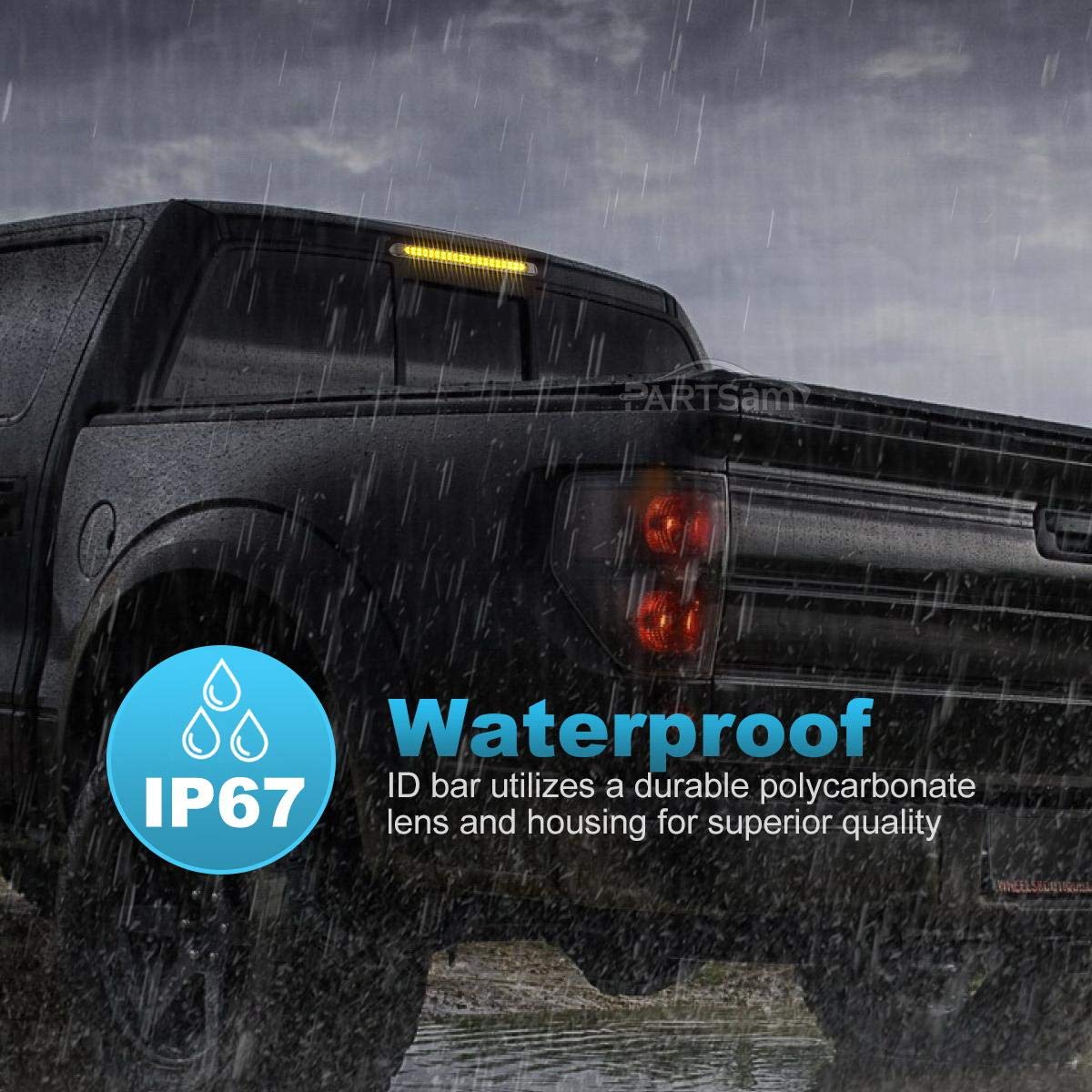Partsam 17" Amber LED Truck Trailer Light Bar - 40 LED, Waterproof, Dual Row, Model GTCV-0747125517