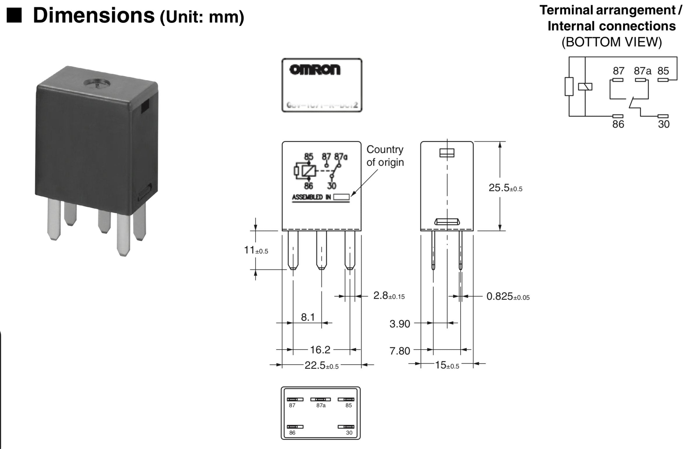 Omron Gm 5 Pin Black 12077866 Replacement For Relay 5810-0202, 7866 (Pack Of 5)