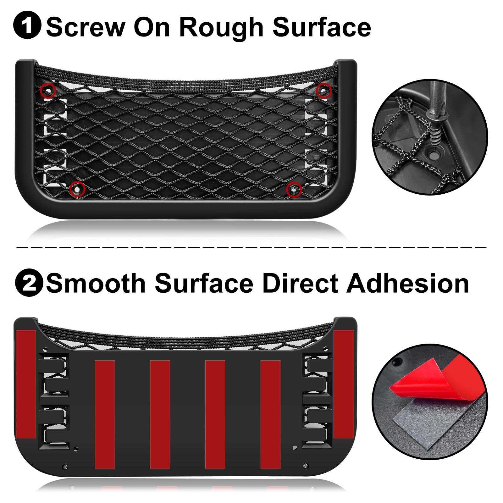 ABS Plastic Frame Automotive Cargo Nets Car Net Pocket Phone Car Mesh Net Holder RV Storage Boat Cargo Pocket Organizer Framed M