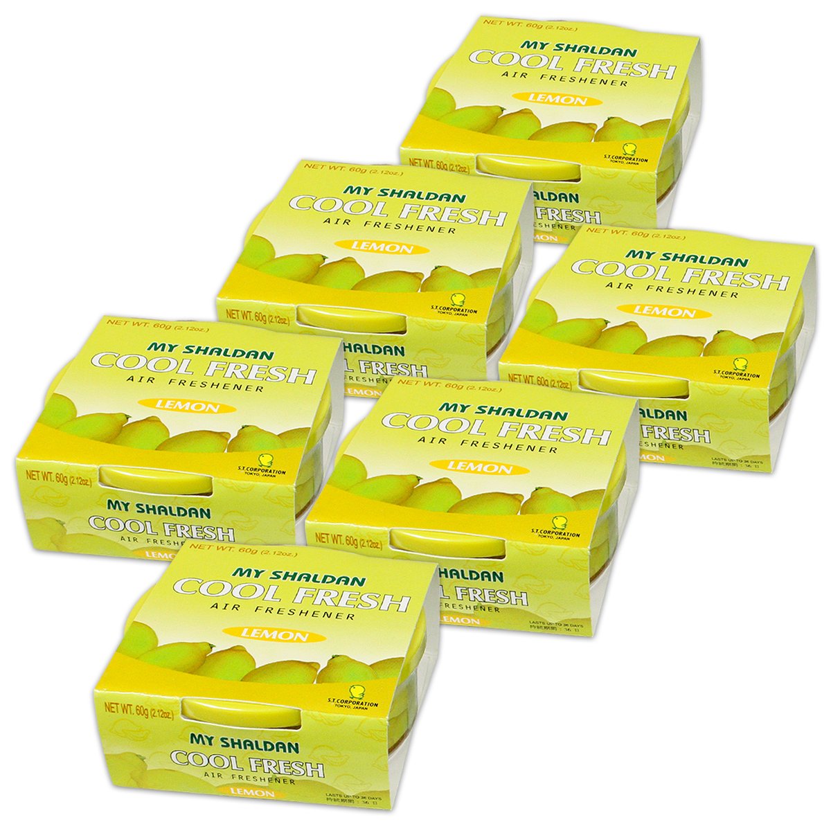 Auto Dynasty Pack Of 6 My Shaldan Cool Fresh Japanese Natrual Fruit Extraction Car Air Freshener Cans (Lemon Scented)