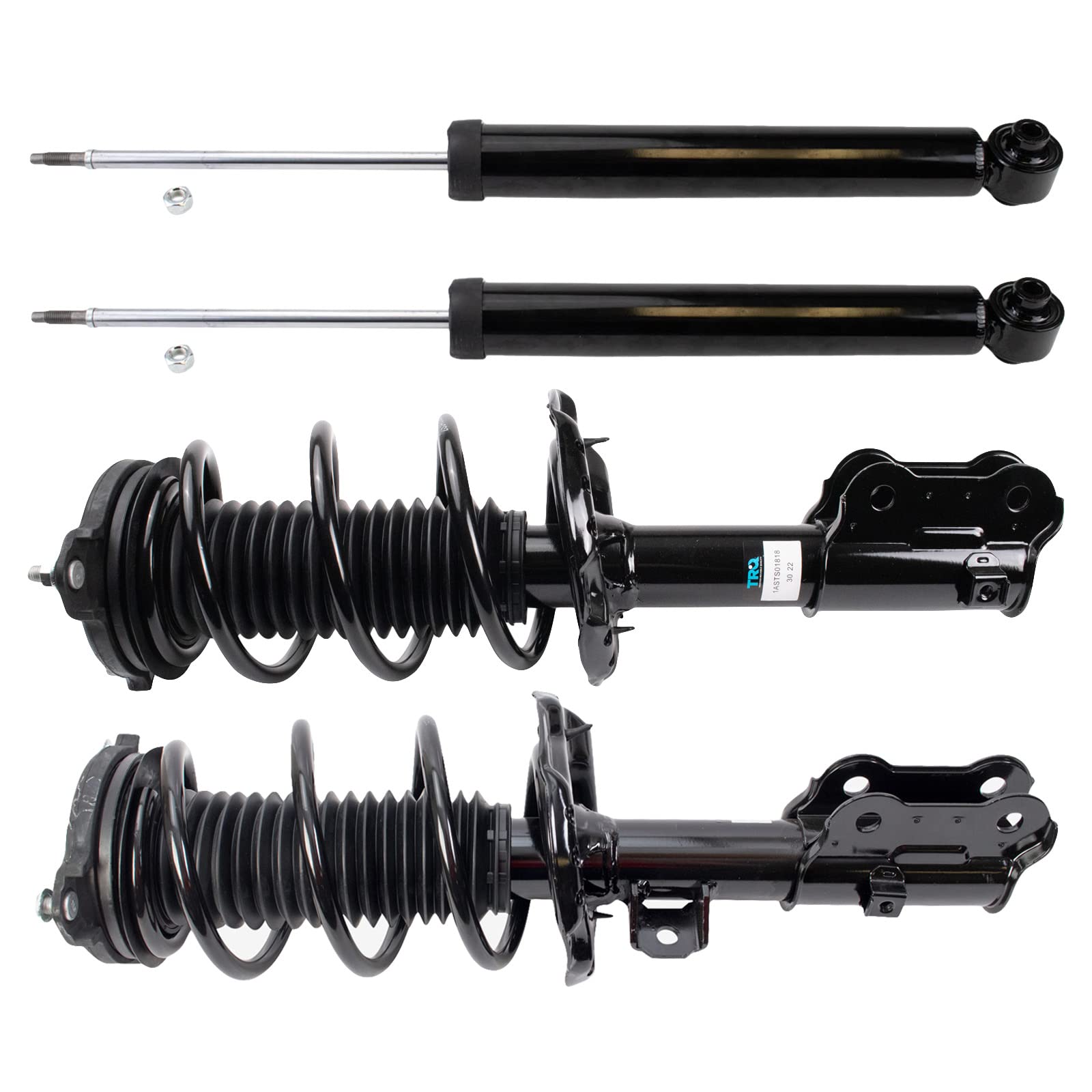 Trq Front And Rear Complete Strut Assembly & Shock Absorber Kit Complete Strut & Coil Spring Assembly Compatible With 2017-2020