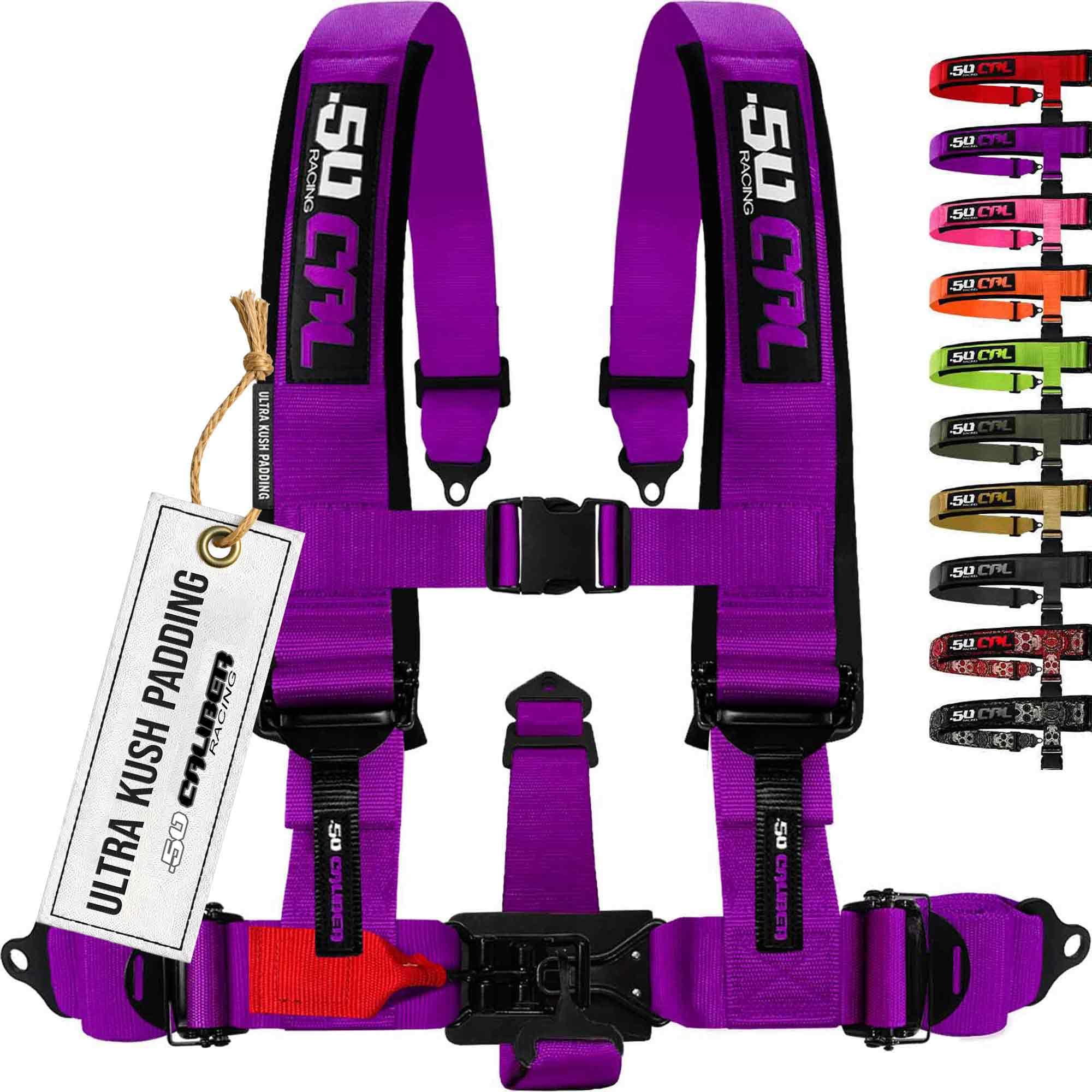 1pc 5 Point Harness for Bucket Seat, Quick Release, 10 Color Options, Racing Harness, Race Car, Off Road, UTV, RZR (Violent Purp