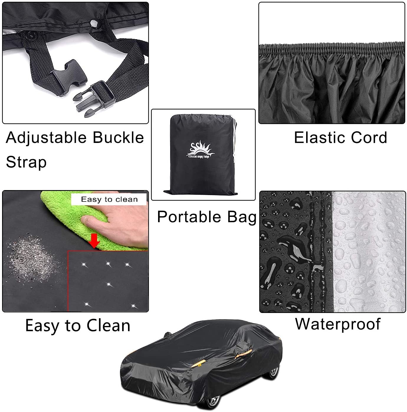 Color Rain Time Uv Protection Car Cover Windproof Dustproof Scratch Resistant Outdoor Universal Full Car Covers (Fit Suv-Length