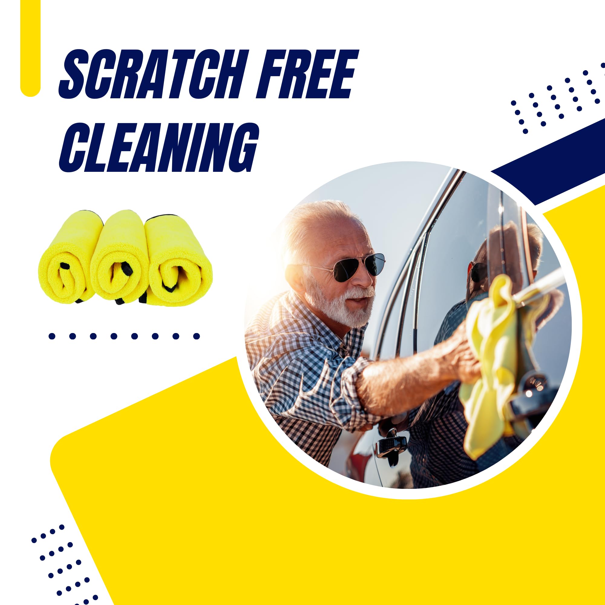 High Street Co Microfiber Towels for Cars (Pack of 6) - Wash Rags with High GSM, Highly Absorbent, Soft & Lint-Free - Cleaning R