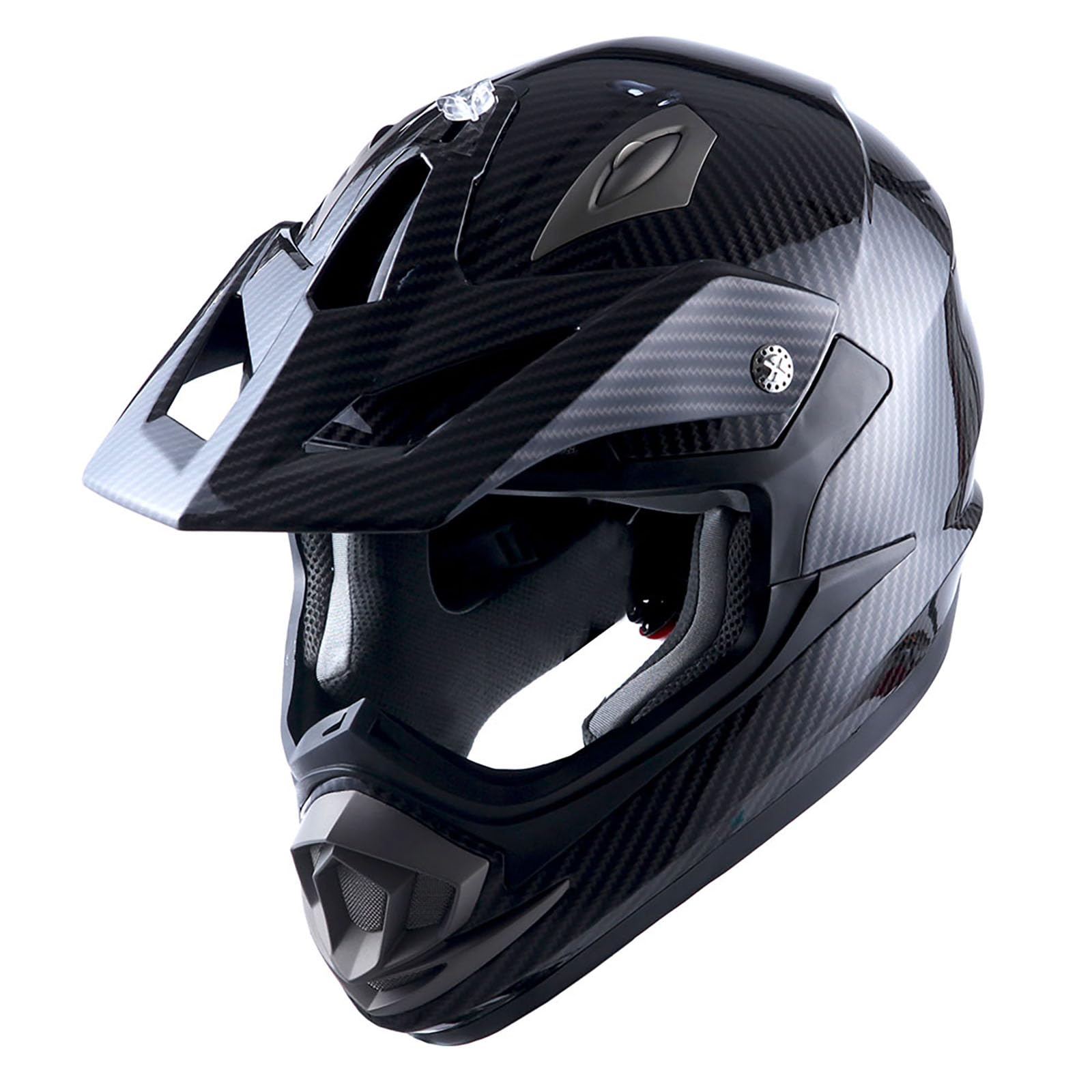 1Storm Adult Motocross Helmet HGXP14B, X-Large, Carbon Fiber Black, Off Road MX BMX ATV Dirt Bike