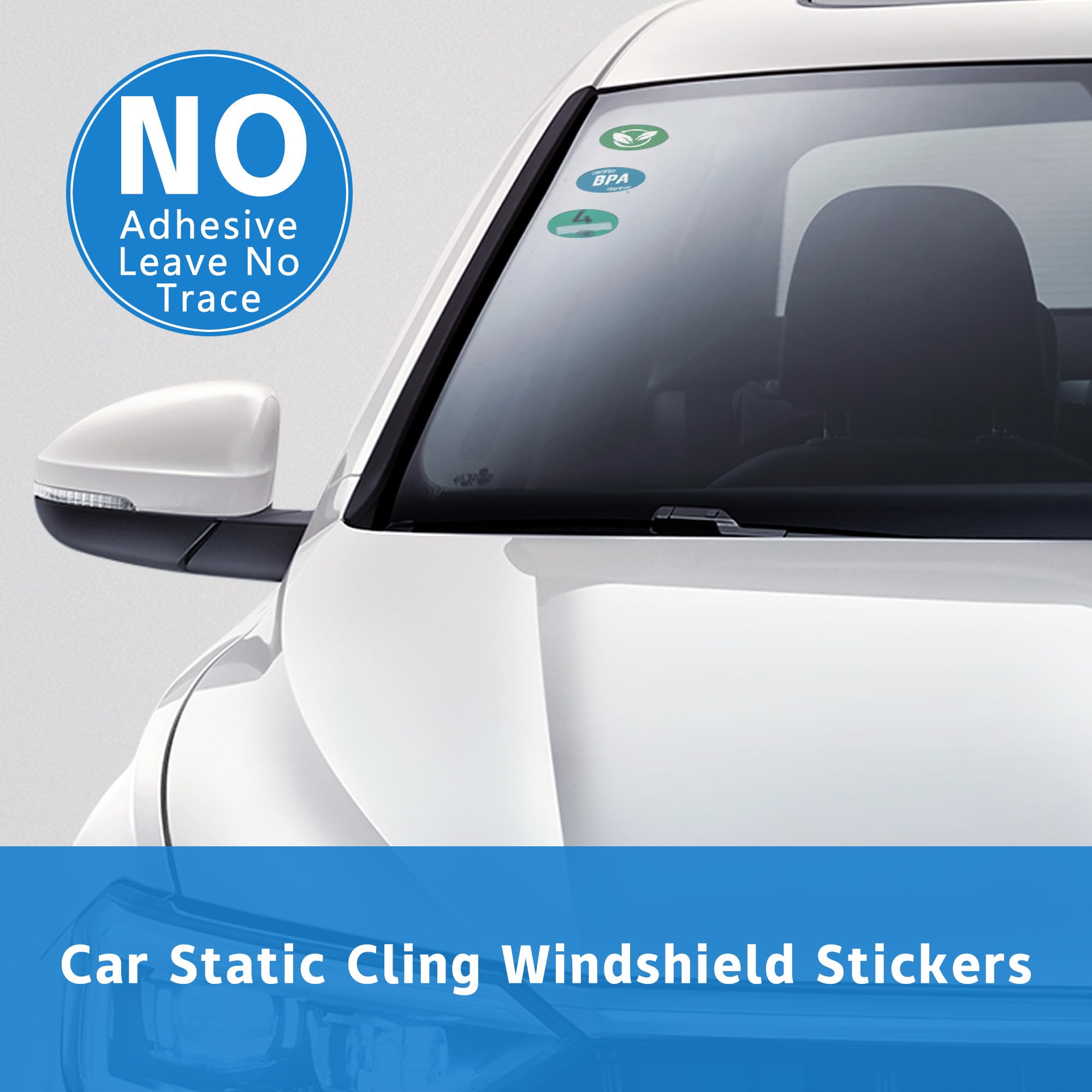 SMASMILE Windshield Sticker Applicator 5 Pack, 5"x7", Transparent PVC, Easy Application & Removal, Model SS-3JDT01