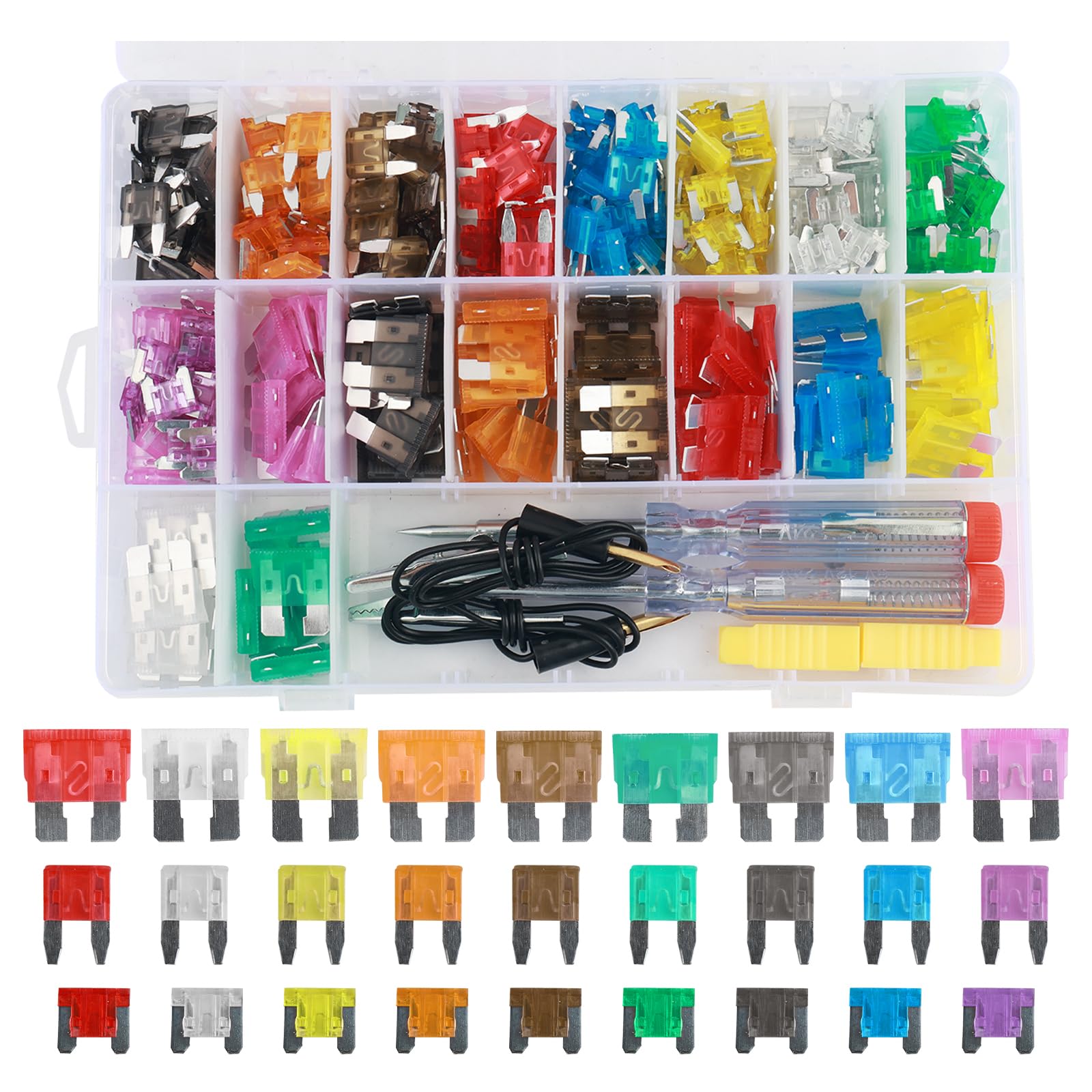 306PCS Car Fuses Assortment Kit,Fuses Automotive Kit Indudes Mini & Low Profile Mini & Standard Fuse for (35A,30A,25A,20A,15A,10
