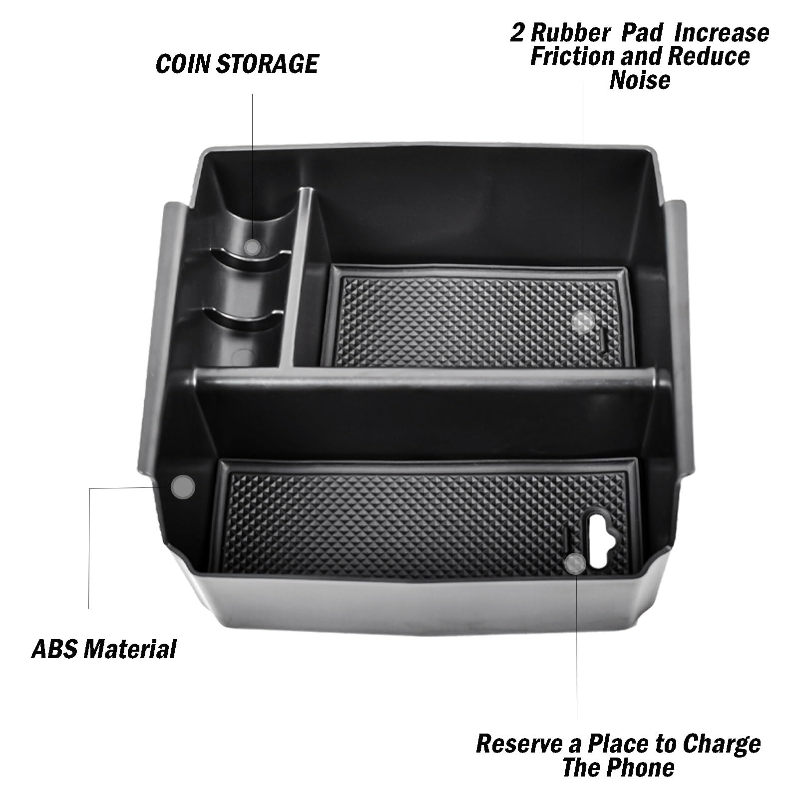 Tacobro Center Console Organizer Tray For Jeep Wrangler Jk And Jku 2011-2018 Accessories, Unlimited And 2 Door, Including Rubicon, Sport, Sahara Storage Box Insert Tray,Not For 2018 Jl/Jlu, Black Trim