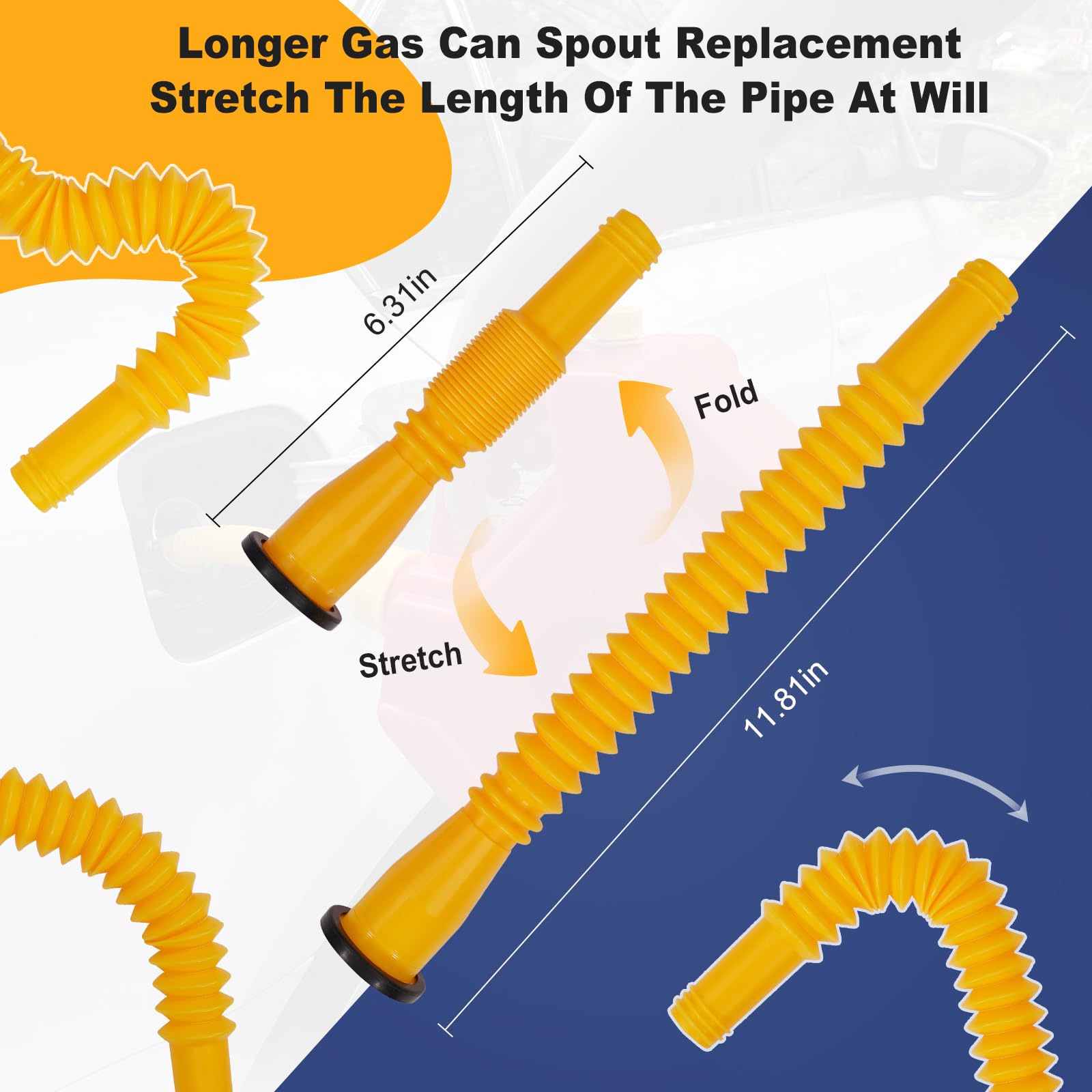 Gas Can Spout Replacement Kit,Extended 11.8 Inch Gas Can Spout Replacement Fits 5 Gallon Gasoline Cans,With Flexible Nozzles,Scr