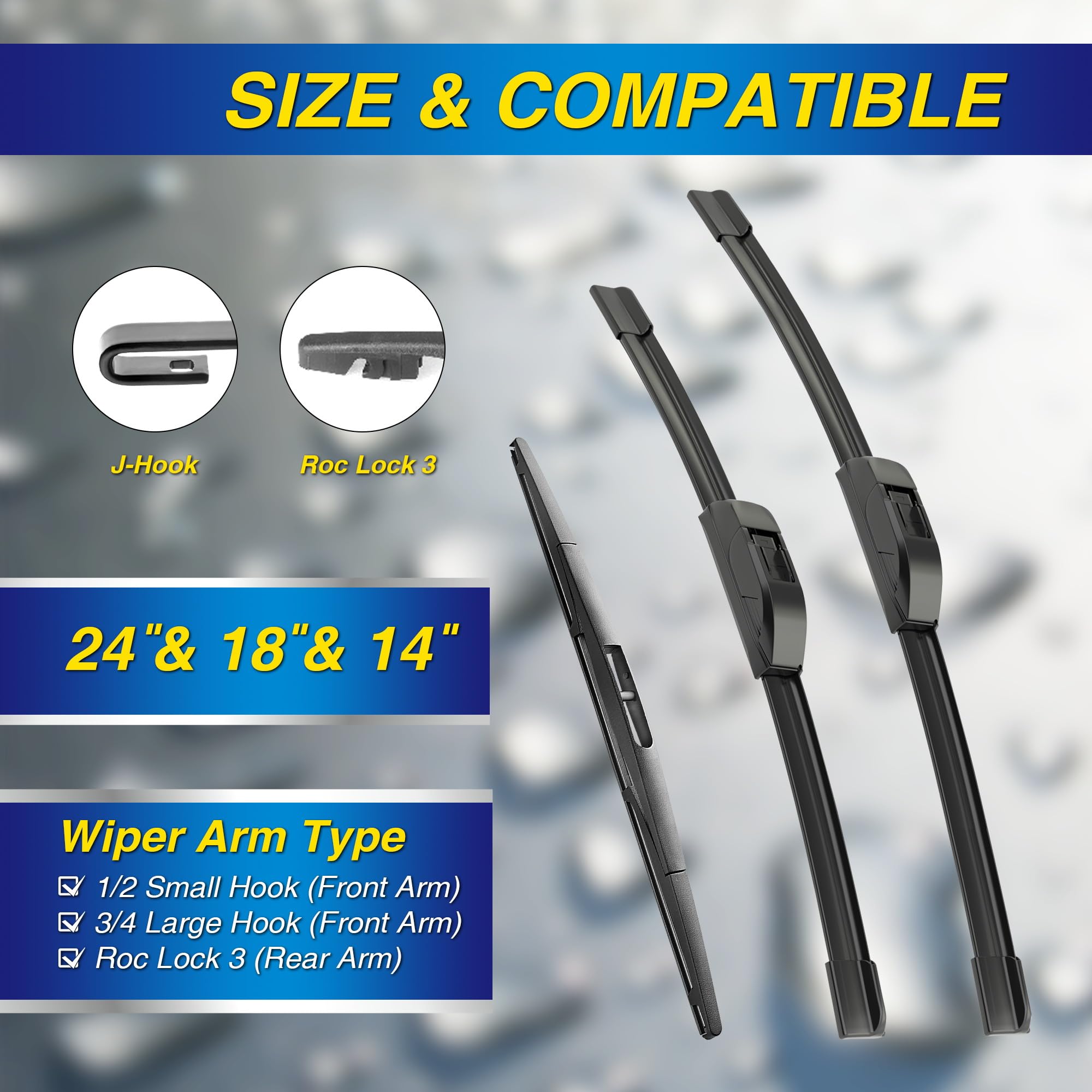 5 Plus Silicone Windshield Wipers Replacement For 2009-2013 Subaru Forester/2005-2008 Subaru Legacy/2005-2009 Subaru Outback Wip