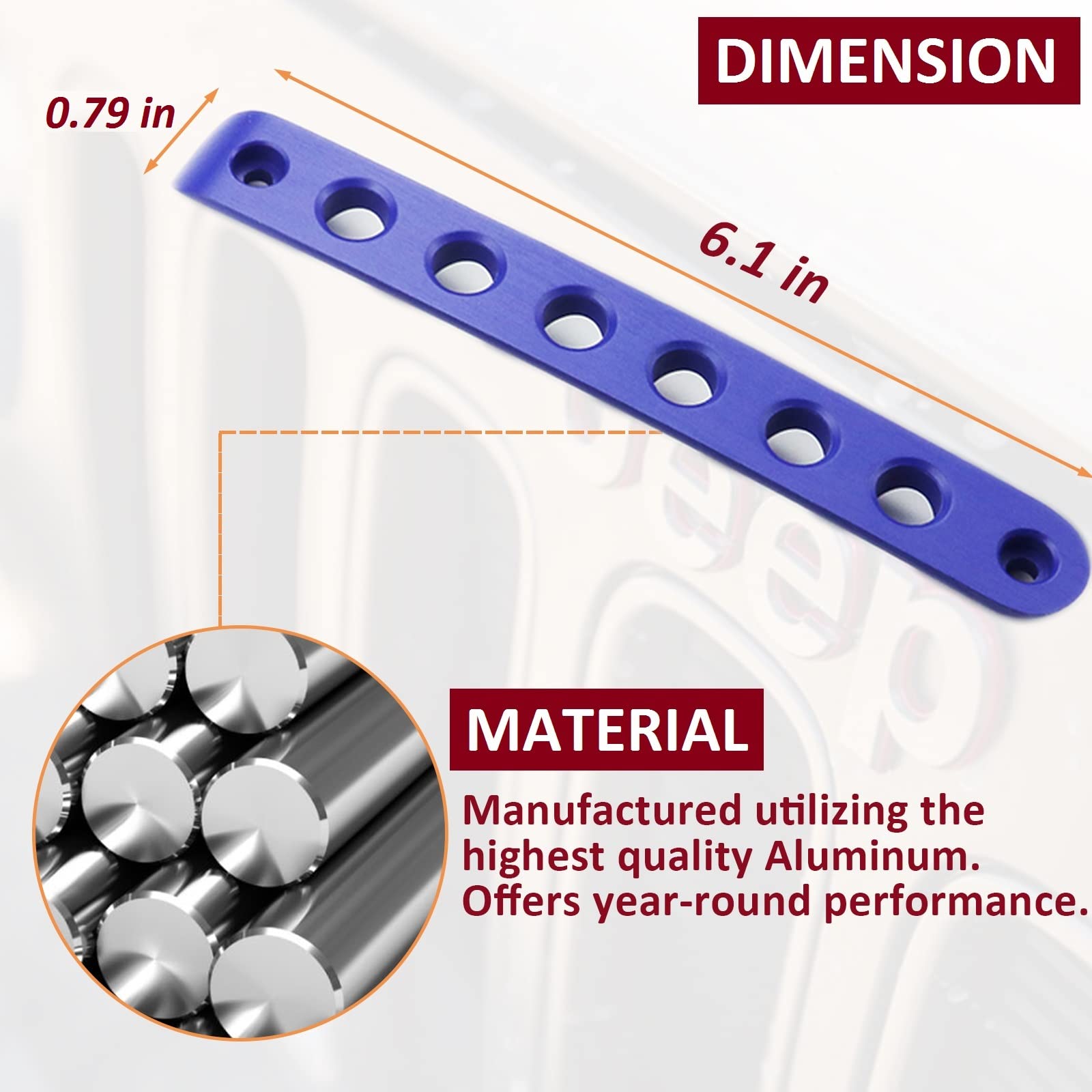 Bolaxin Side Door Handle Inserts for Jeep Wrangler JK JKU 2007-2018, Aluminum Blue, 5PCS, Grab Handles Pull Decoration