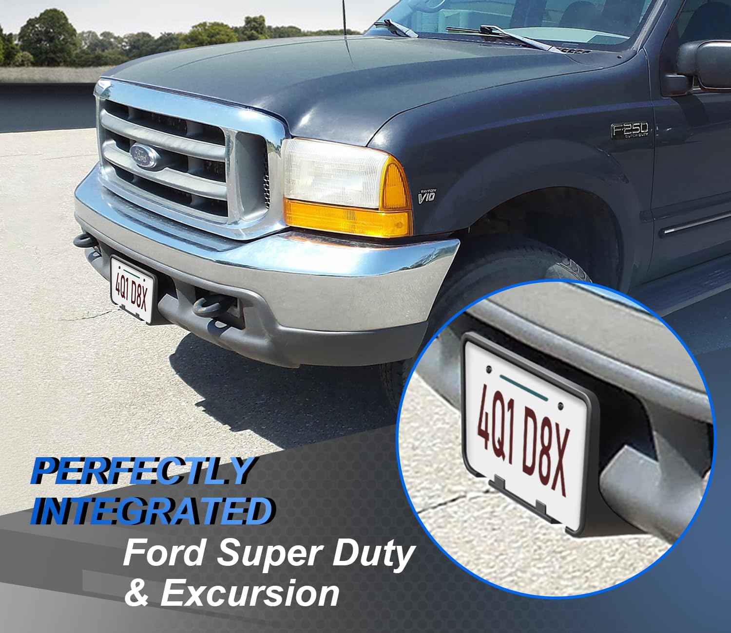 GZSH Front License Plate Frame for 1999-2004 Ford Super Duty & Excursion, Model GZSH-2208, OE Replacement F81Z-17A385-AA