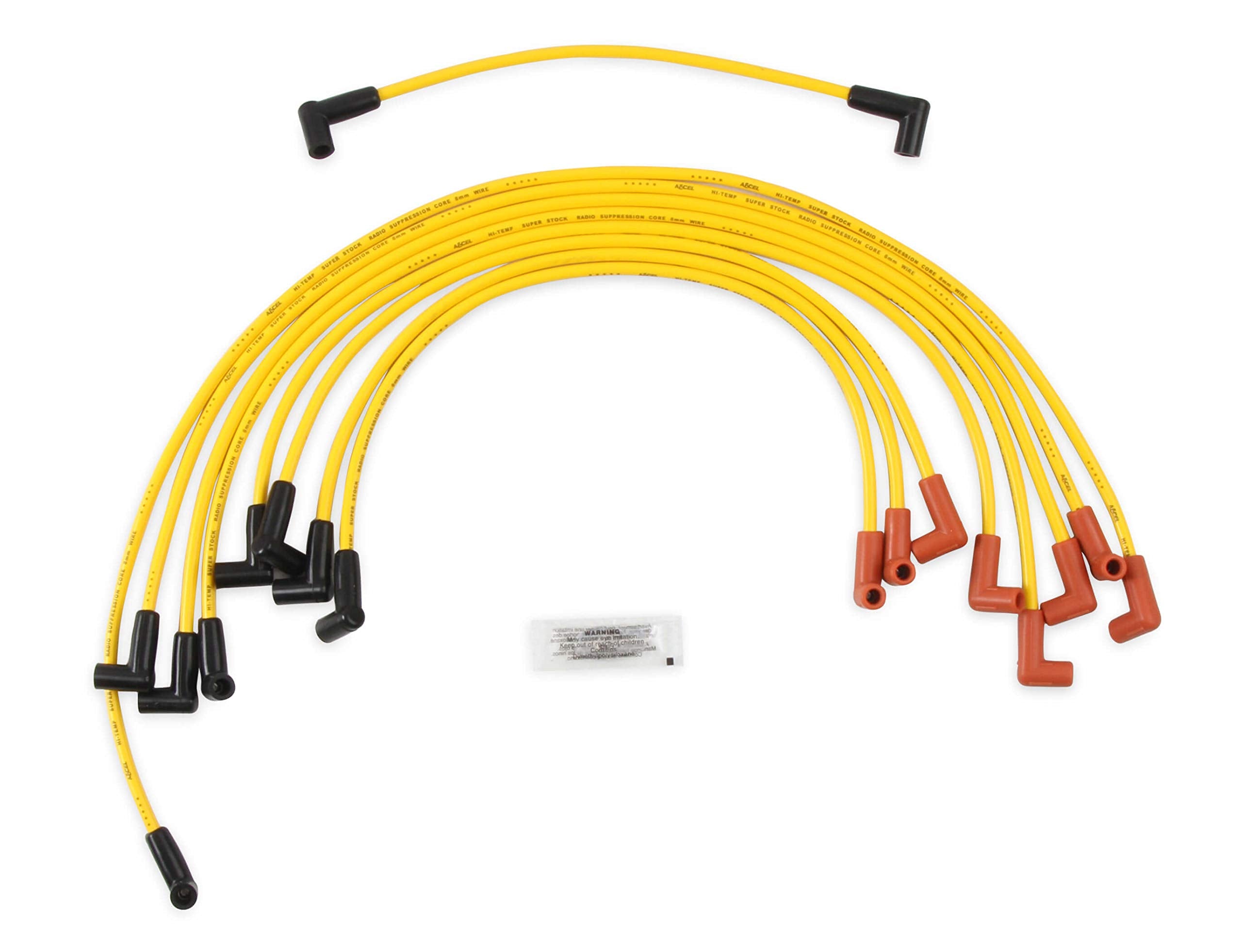 Accel 4048 Spark Plug Wire Set - 8Mm - Yellow With Hei Stock Style Boots