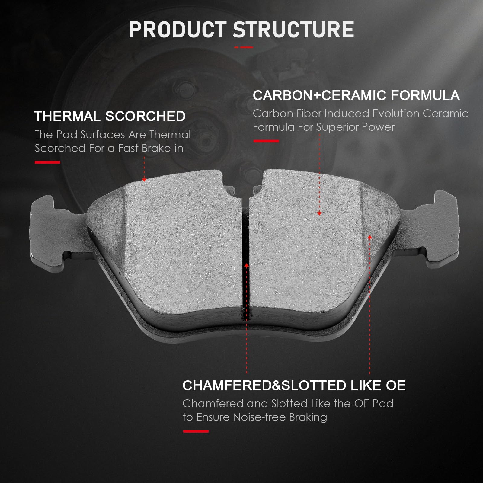Cciyu D946 Front Ceramic Disc Brake Pads Kit - Bmw 330Ci, 330I, 330Xi, M3, X3, Z4 4Pcs