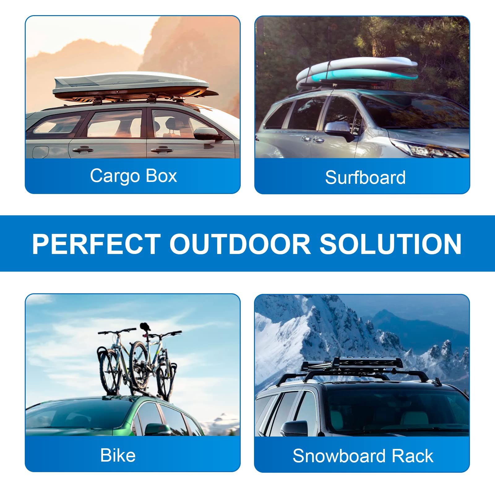 Fengyu Roof Racks Cross Bars Compatible With Toyota Rav4 2013-2018 With Side Rails, Aluminum Crossbars Luggage Rack Rooftop Carg