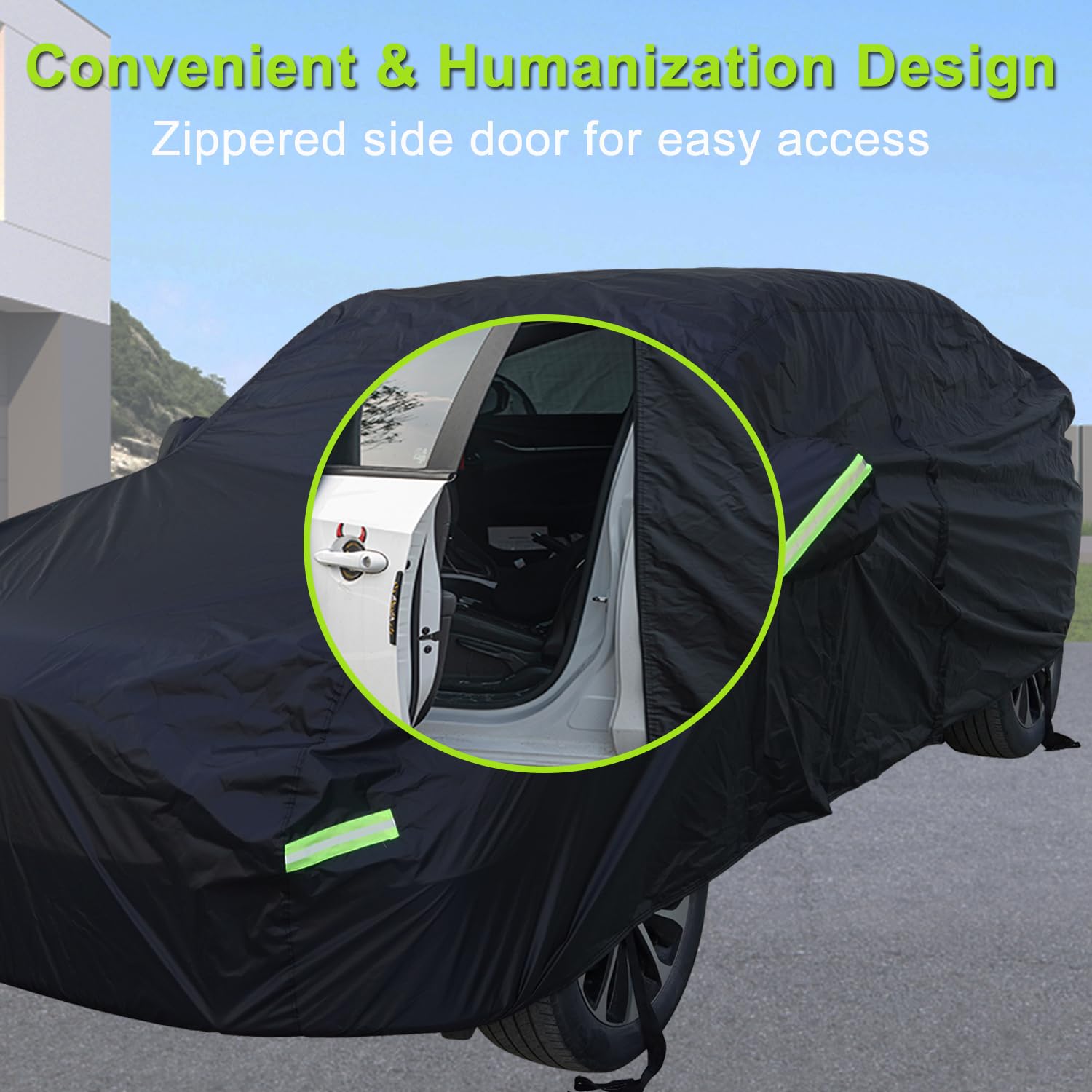 Morhept Suv Car Cover Custom Fit For Benz Glc, Waterproof All Weather Full Exterior Cover Rain Snow Uv Protection Cover With Doo