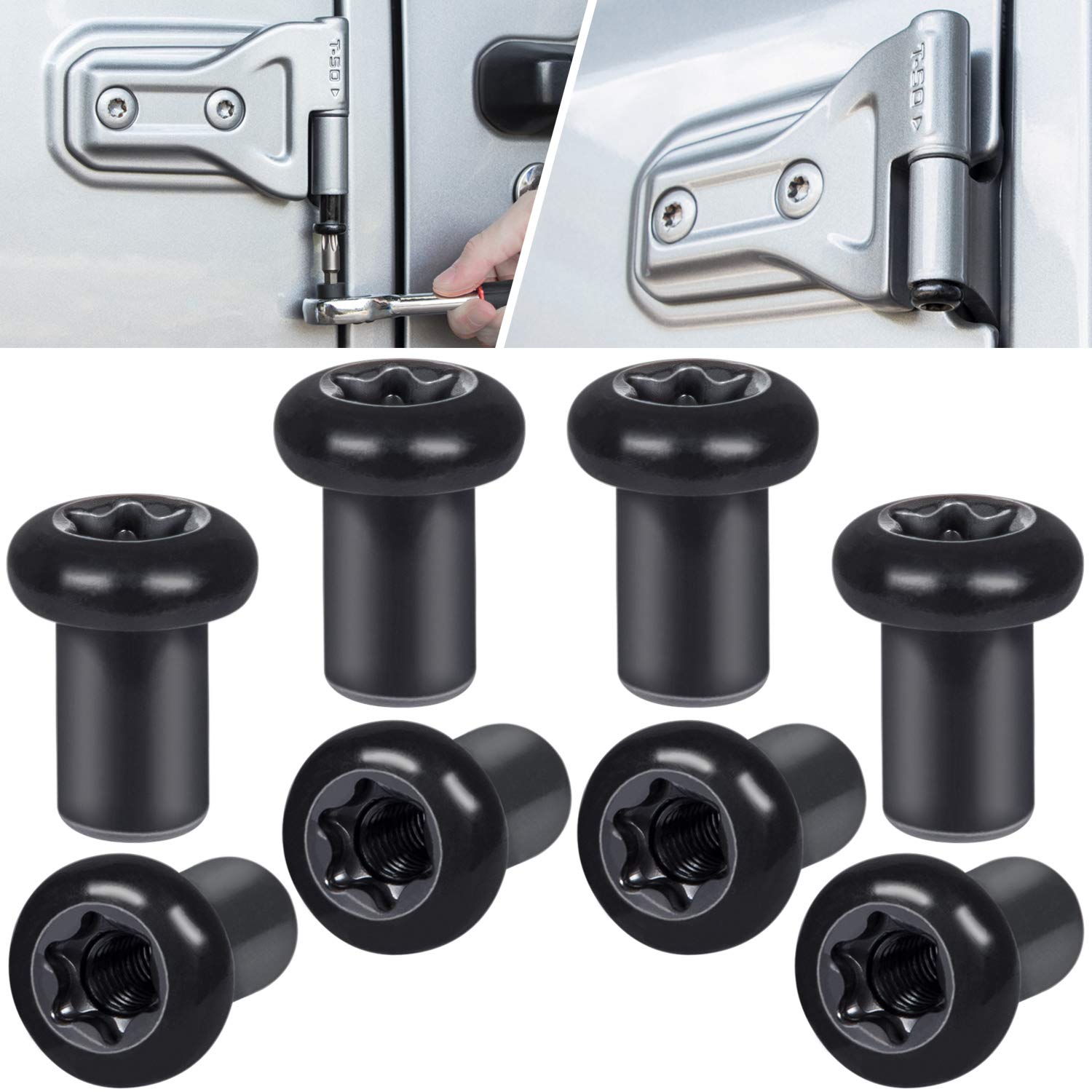 Door Hinge Nuts for Jeep Wrangler JK JKU Sports Sahara Freedom Rubicon Unlimited 2-Door 4-Door 2007-2018 Exterior Accessories Do