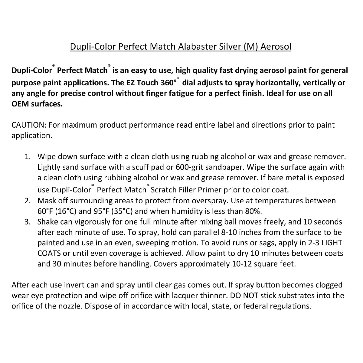 Dupli-Color Automotive Spray Paint - 8 oz. Alabaster Silver Metallic, NH700M