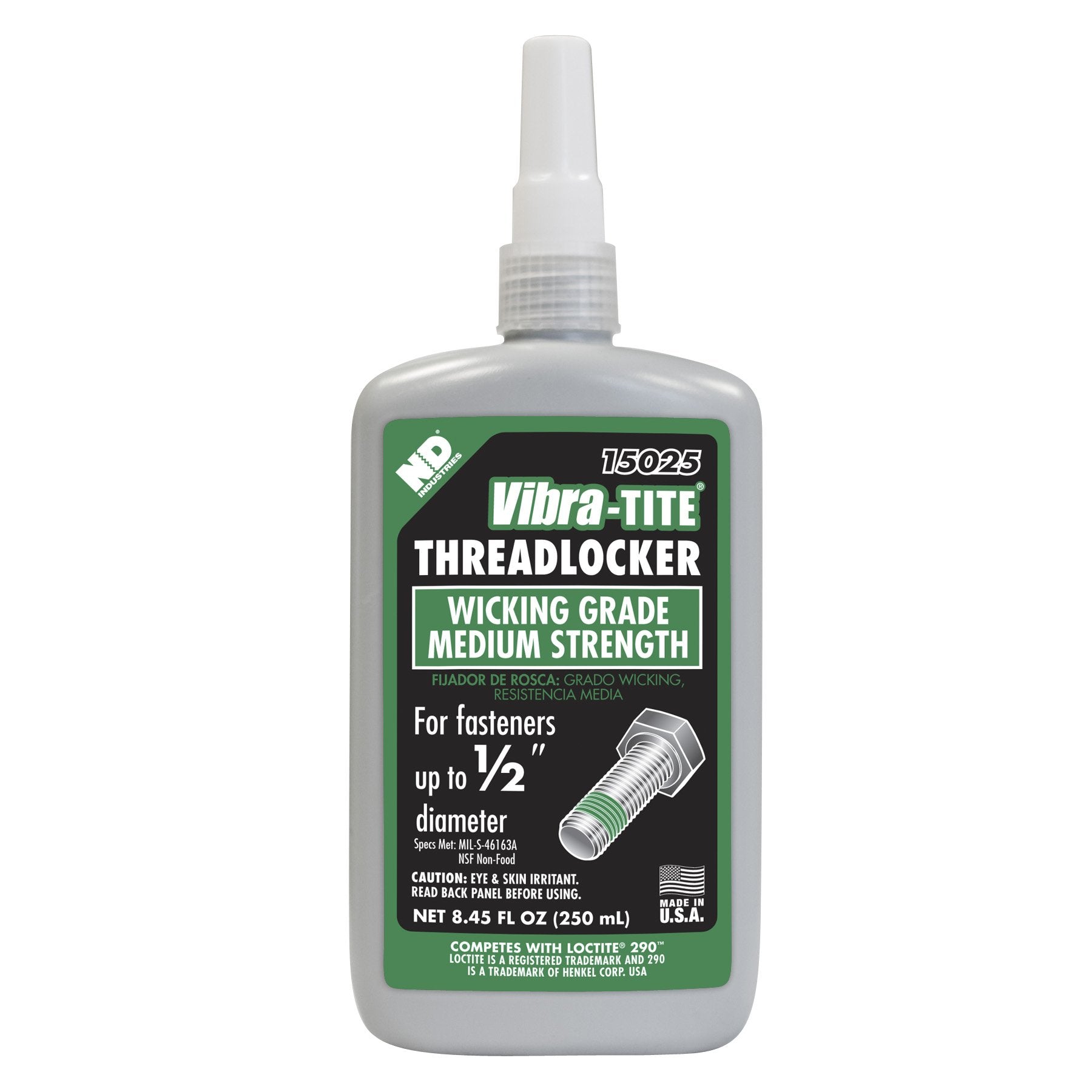 Vibra-Tite - 15025 150 High Strength Anaerobic Threadlocker, 250 Ml Bottle, Green