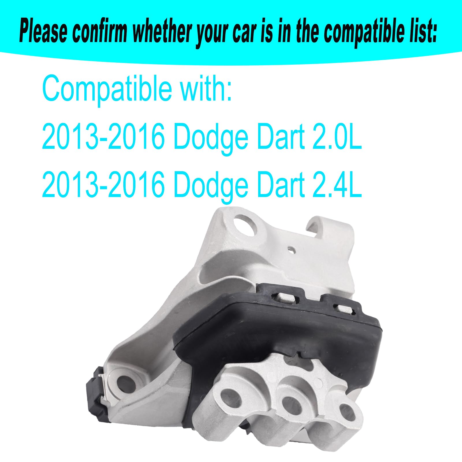 Front Right Motor Mount with Hydraulic Compatible with 2013-2016 Dodge Dart 2.0L 2.4L Replacement for 3364 A5674 68081488AH