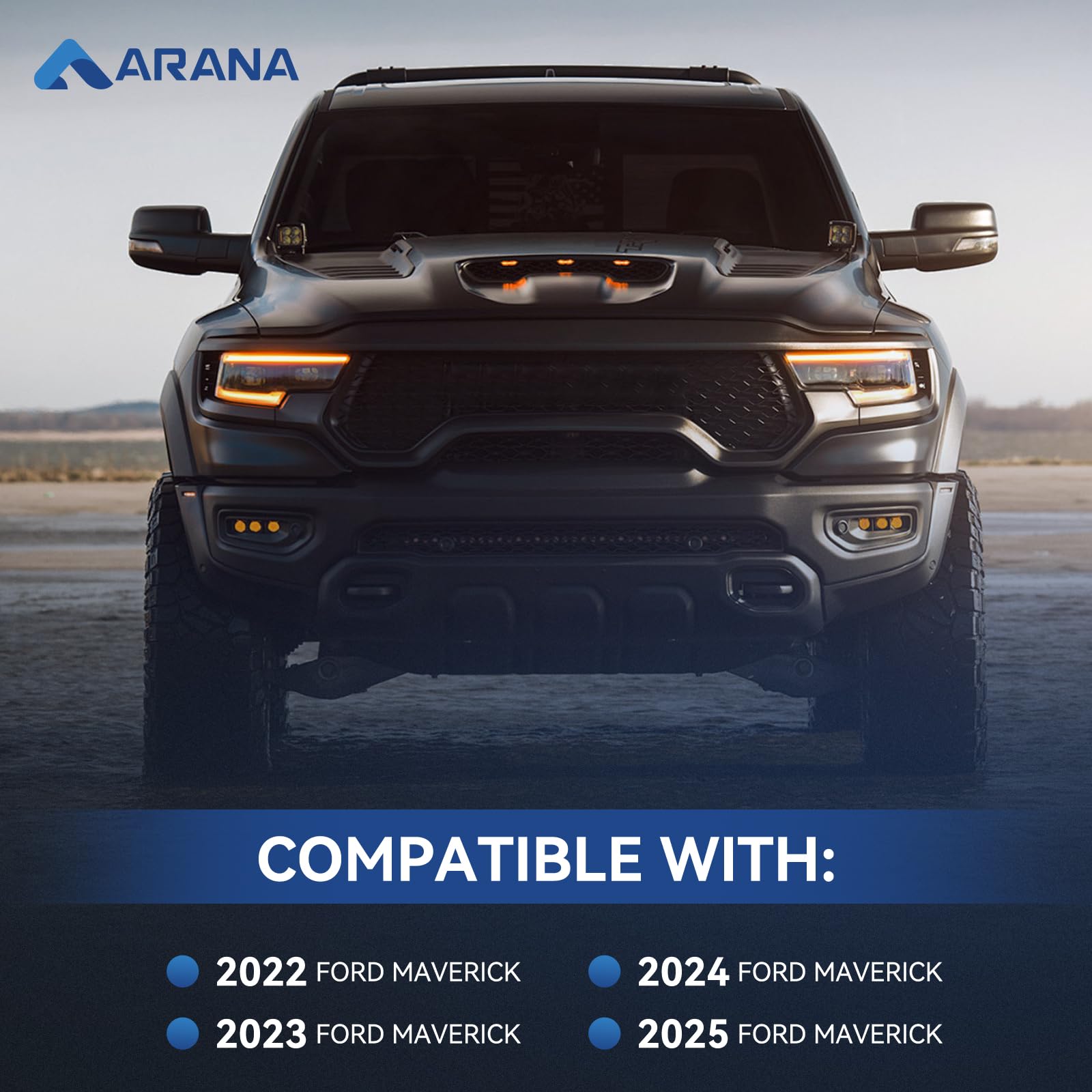 ARANA Tailgate Assist Shock for Ford Maverick 2022-2025, Black Carbon Steel Damper Kit, Fits Hybrid XL XLT Lariat, All Tools Included