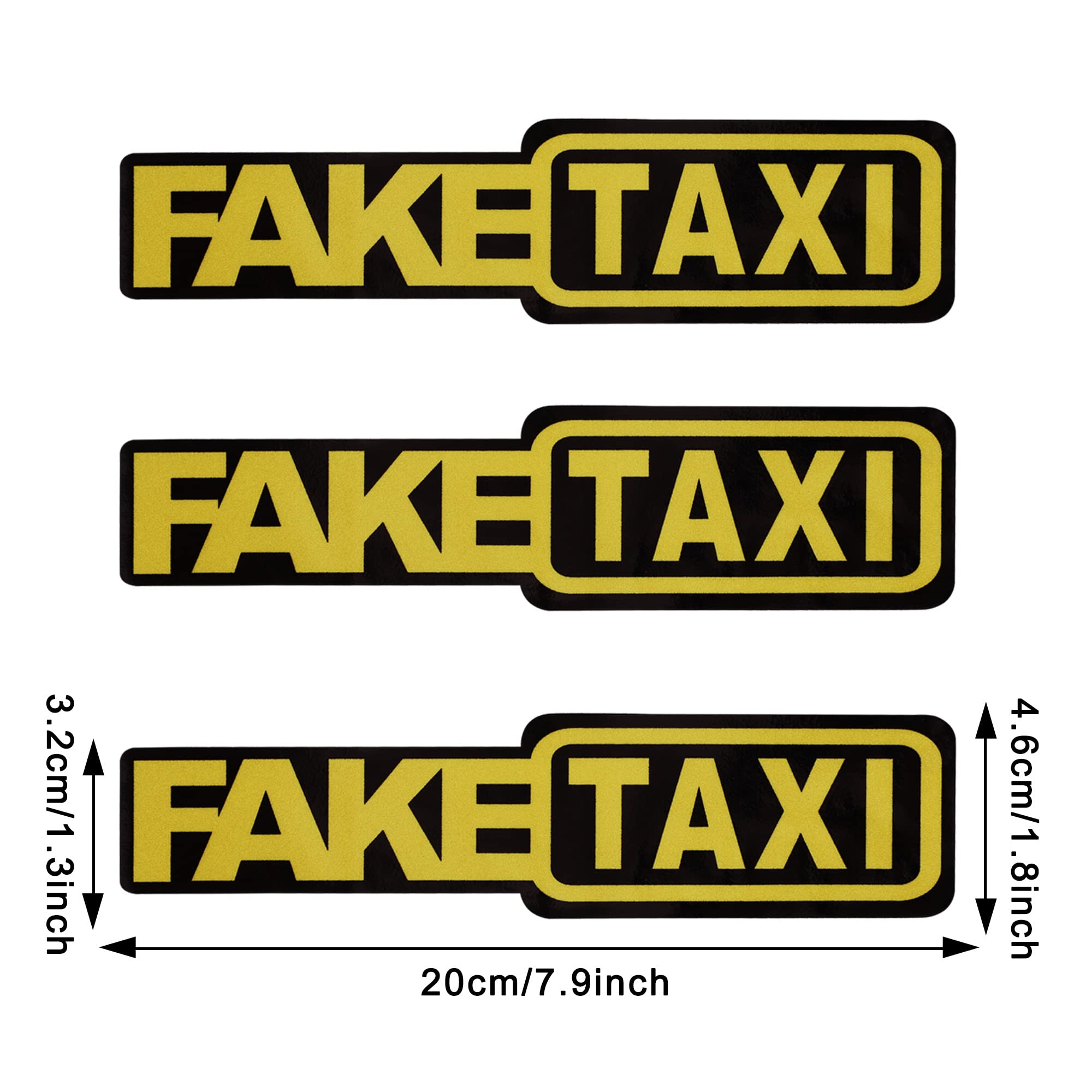 Tomall 3Pcs Fake Taxi Reflective Stickers For Car Bumper Fender Window Waterproof Funny Self Adhesive Vinyl Decal Decoration For
