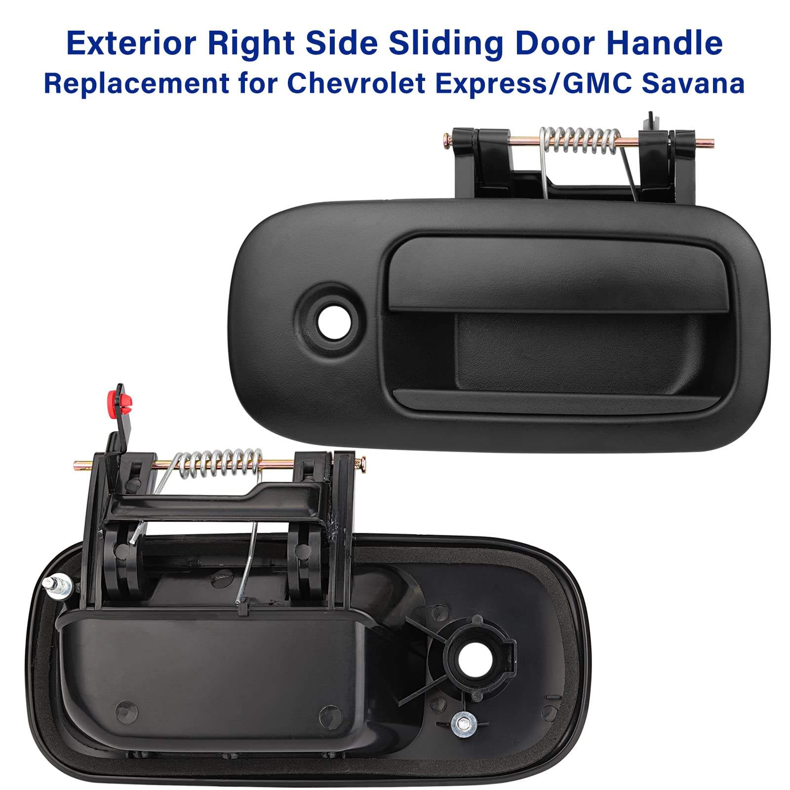 Lcyolada Outside Exterior Sliding Door Handle,Rear Passenger Side for 1996-2009 Chevy Express 1500 2500 3500 Van Cargo,Replaces