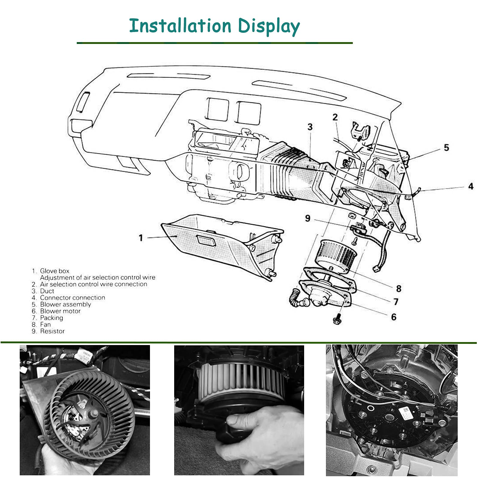 A/C Blower Motor Assembly For Chevrolet Gmc C/K 1500 2500 3500 Tahoe Yukon 1997-2000