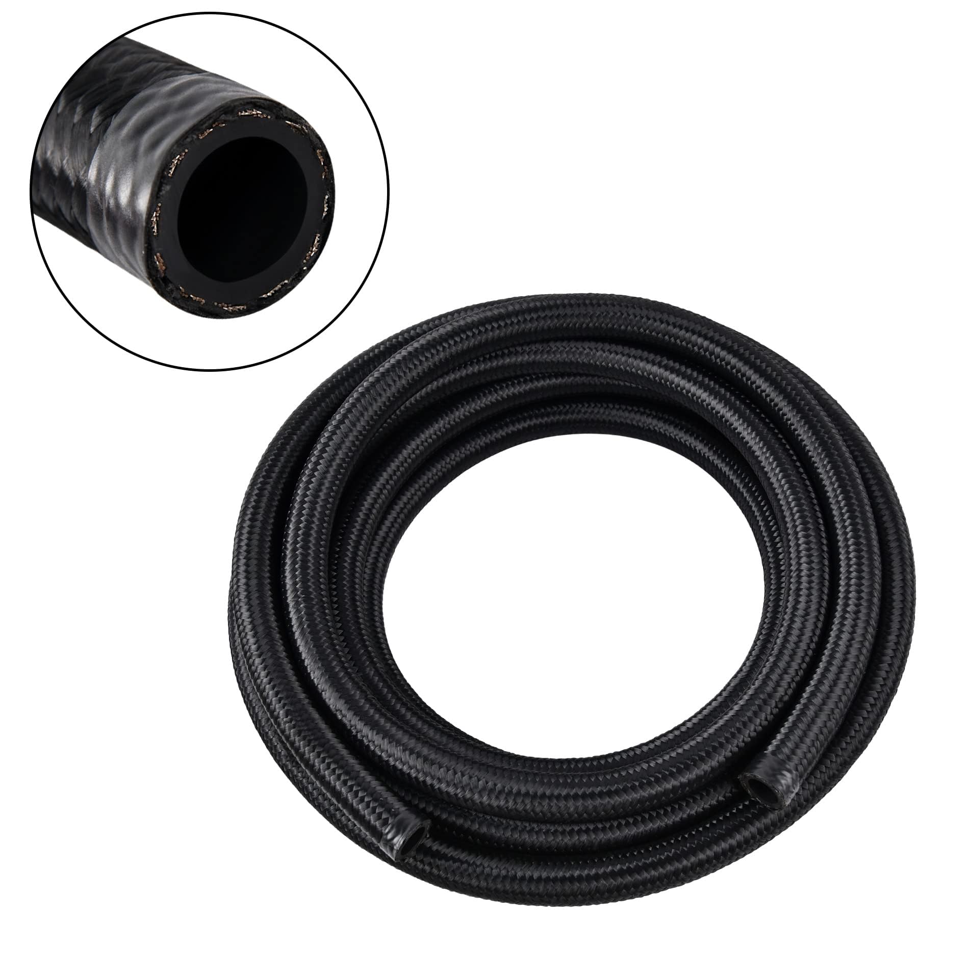 Evil Energy 10An Fuel Line, An10 Braided Fuel Hose Nylon Cpe 5Ft Black