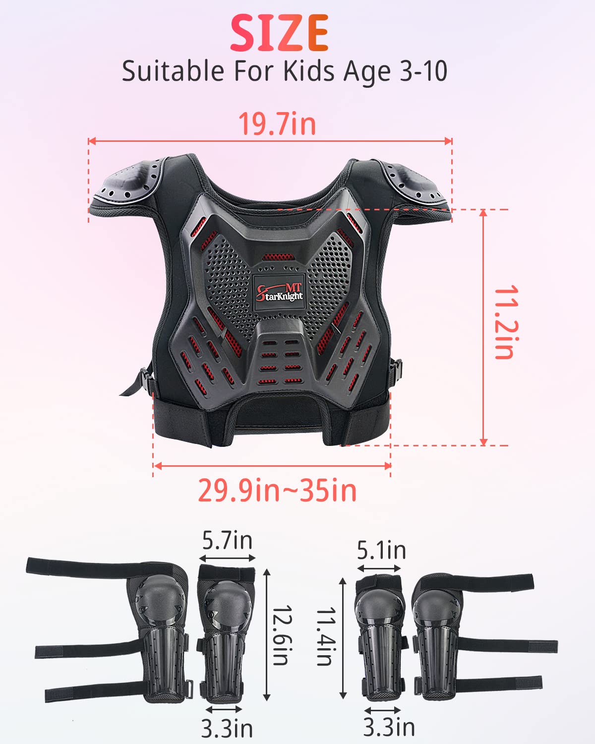 Starknightmt Kids Dirt Bike Gear - Youth Motorcycle Riding Protective Gear Atv Chest Protector Motocross Armor Suit For Boys Gir