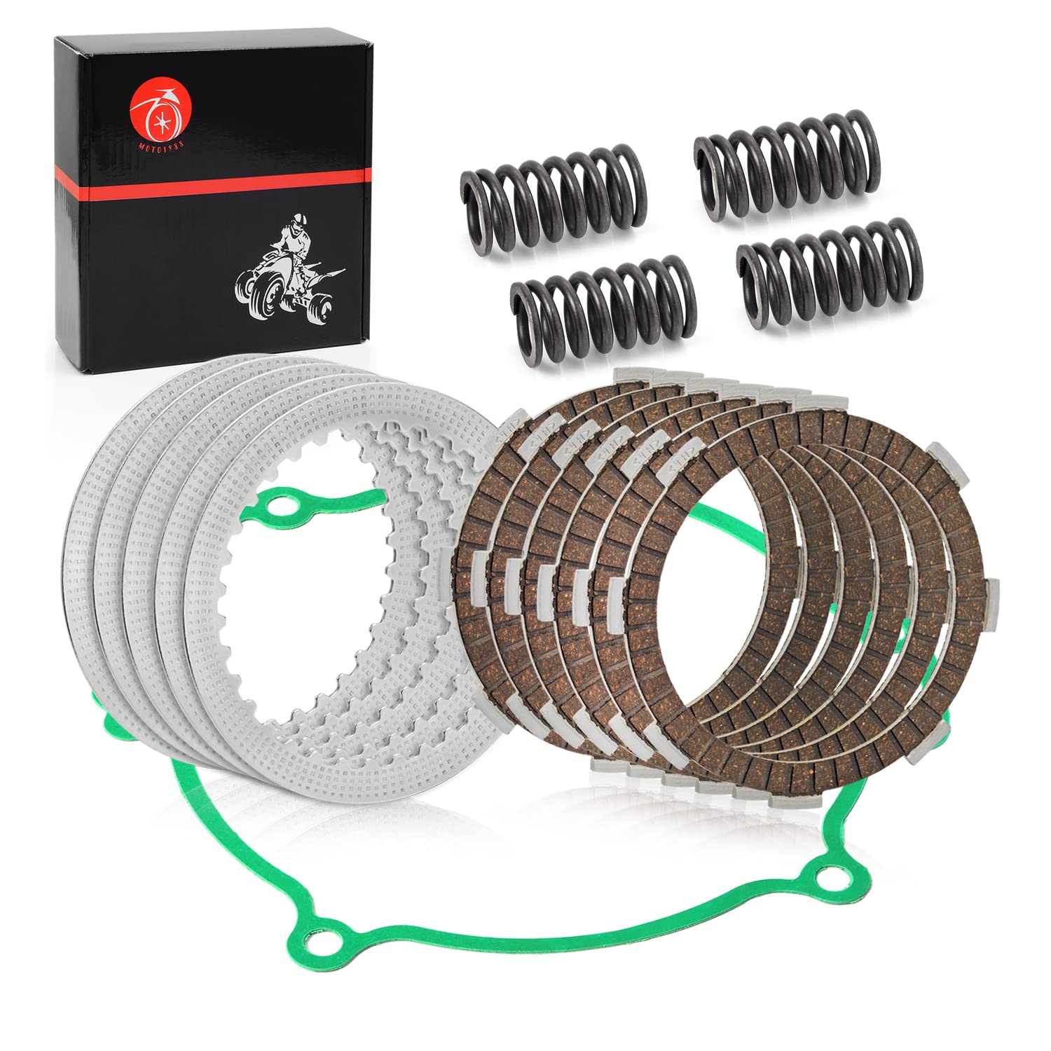 MOTO1988 Heavy Duty Clutch Kit with Springs & Gasket for Kawasaki KX80 KX85 KX100 1998-2021, Model 13088-1016, Alloy