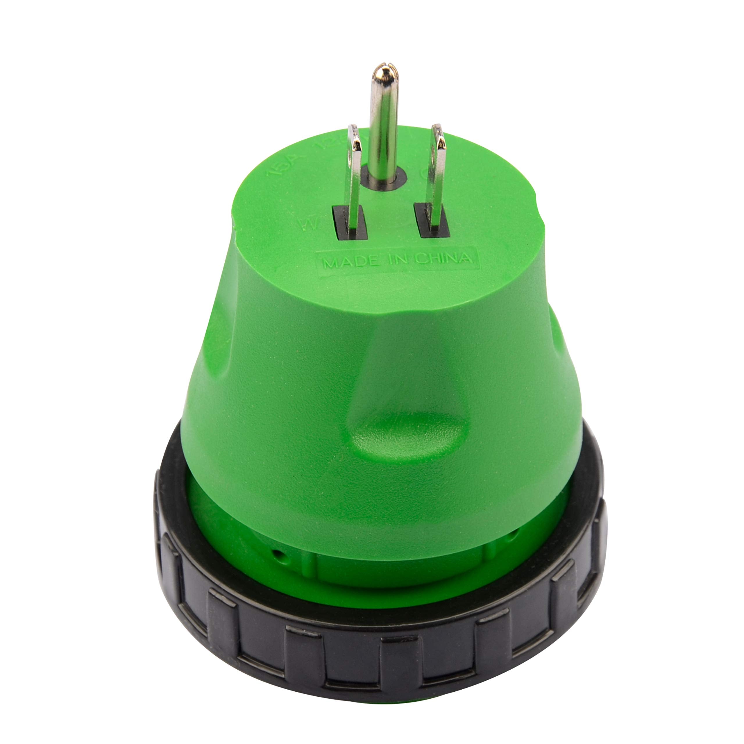Rvguard 3 Prong 15 Amp To 30 Amp Rv Adapter Plug With Locking Connector, 5-15P To L5-30R 125 Volt Ac Camper Generator Adapter Electrical Converter Plug Green