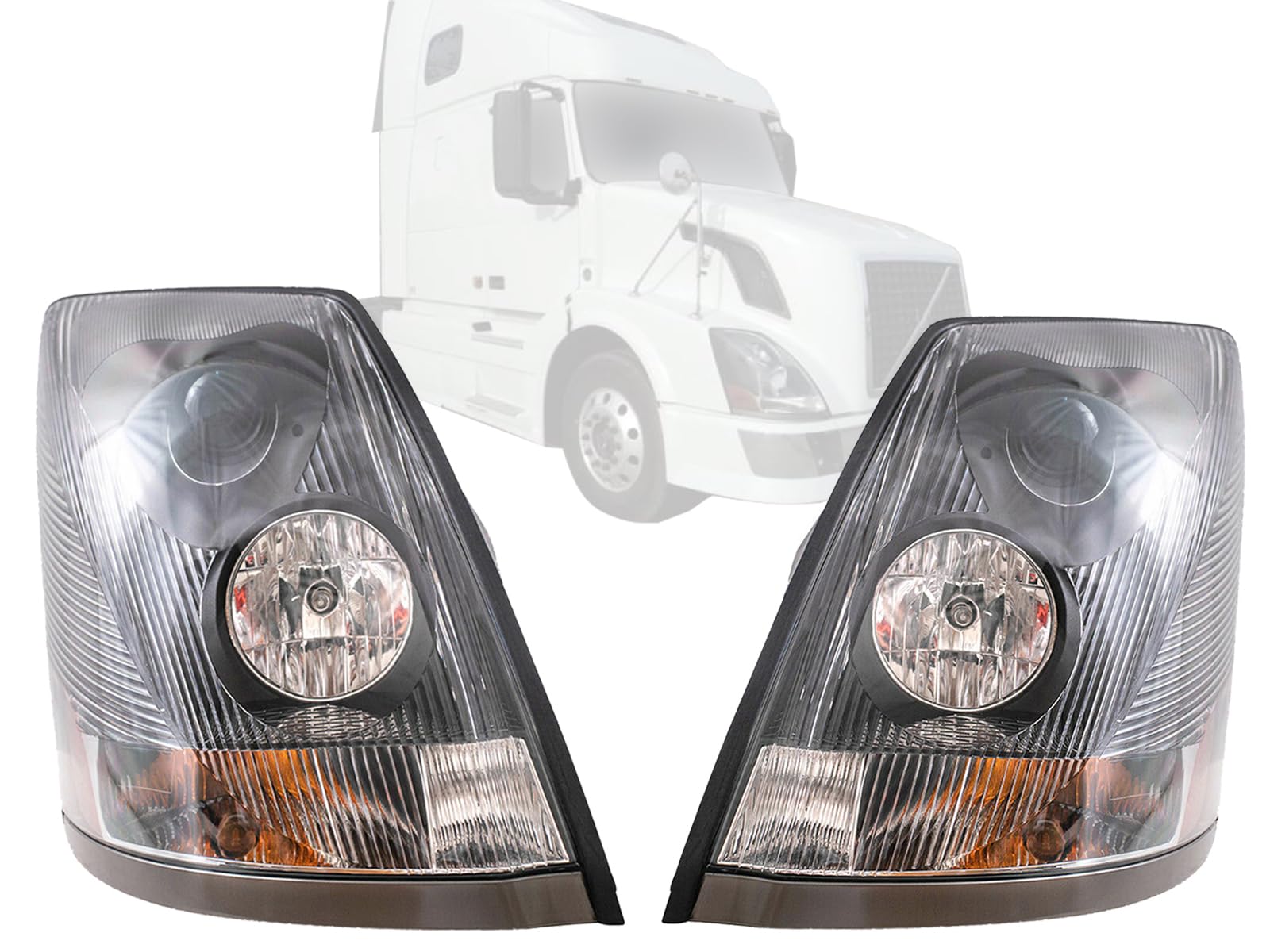 APA Replacement Black Headlamp for 2004-2018 VN VNL VNM Pair Driver and Passenger Side 82329127 82329124