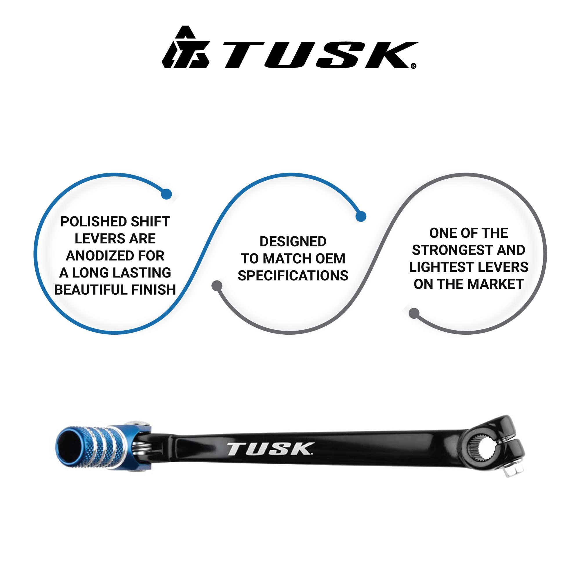 Tusk Folding Shift Lever Black/Blue Tip For Yamaha Yz85 2002-2022