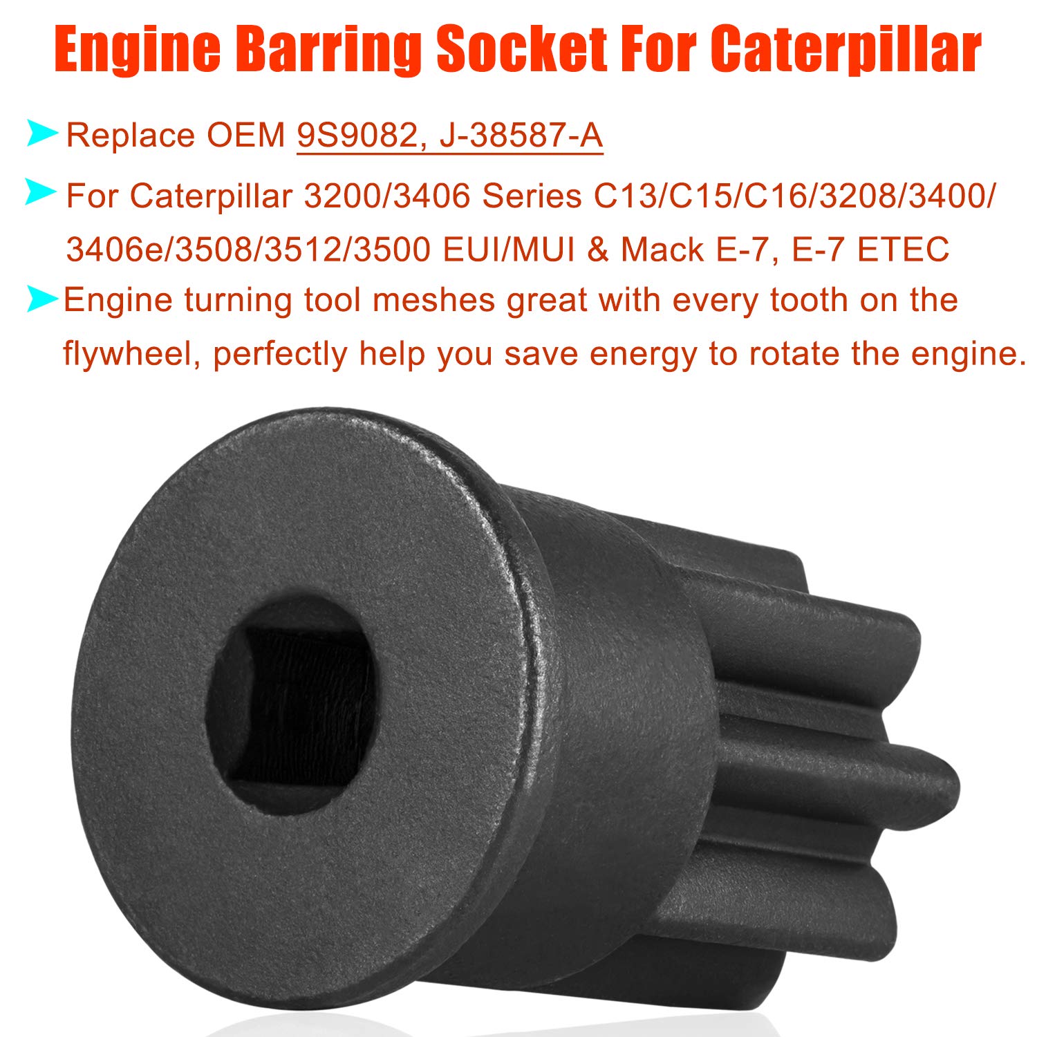 9U-7227 Injector Height Adjustment Gauge Tool & J-38587-A Engine Barring Socket Engine Turning Tool For CAT Caterpillar 3406E, C
