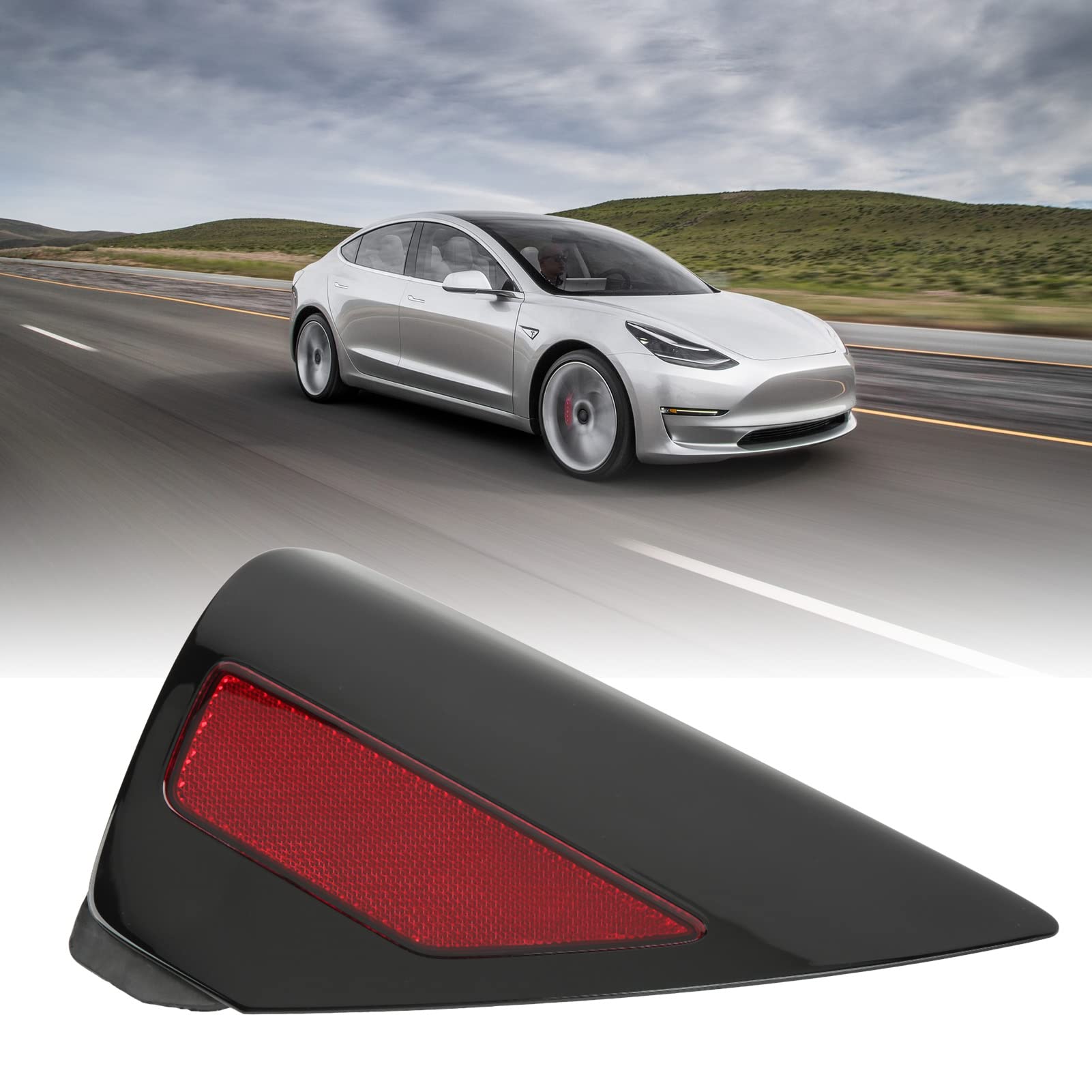 Estink Rear Right Bumper Reflector Light, 1100781 99 D Right Rear Tail Light Panel Mount Reflector Cover Rear Right Passenger Qu