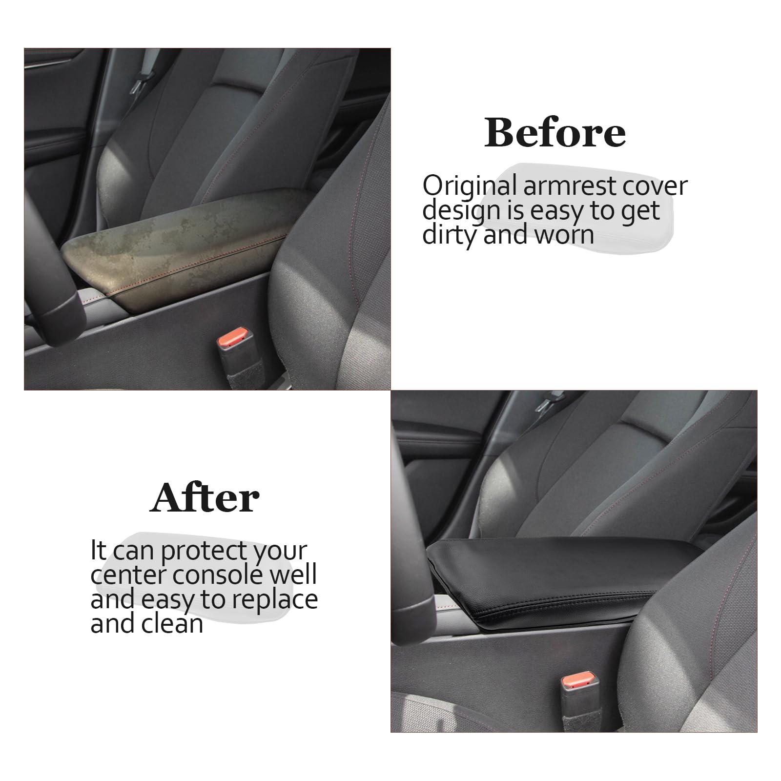Sktu For 2019 2020 2021 2022 2023 2024 Mazda 3 Mazda3 Center Console Cover 2023 2024 Mazda3 Central Console Armrest Pad Mazda3 Bp Seat Box Cover Automotive Car Center Console Soft Cushion (Black)