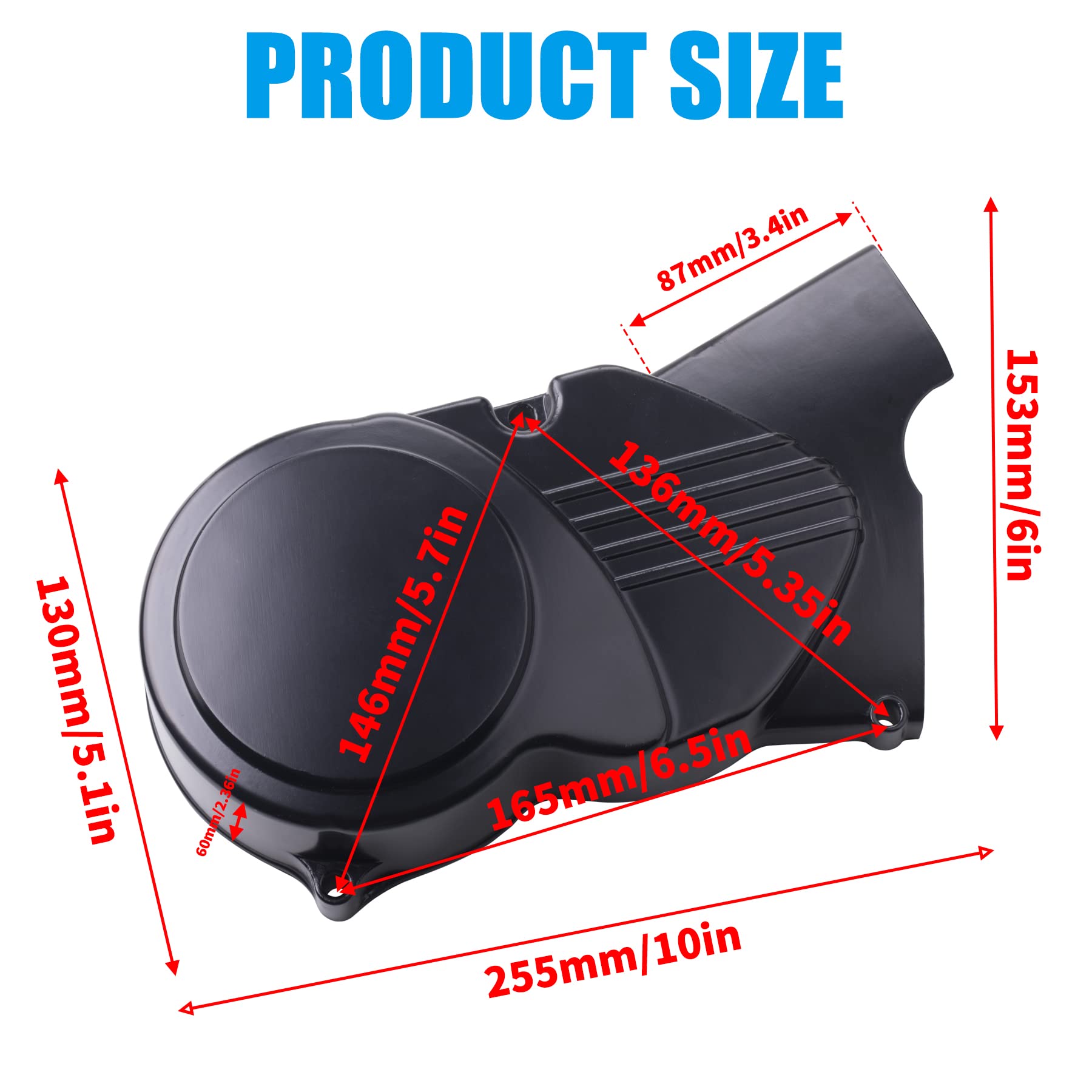 JINGKE Black Left Engine Stator Cover for 50cc-125cc Dirt Bikes - Compatible with CRF50, XR50, SSR, Thumpstar, Apollo, Taotao, and